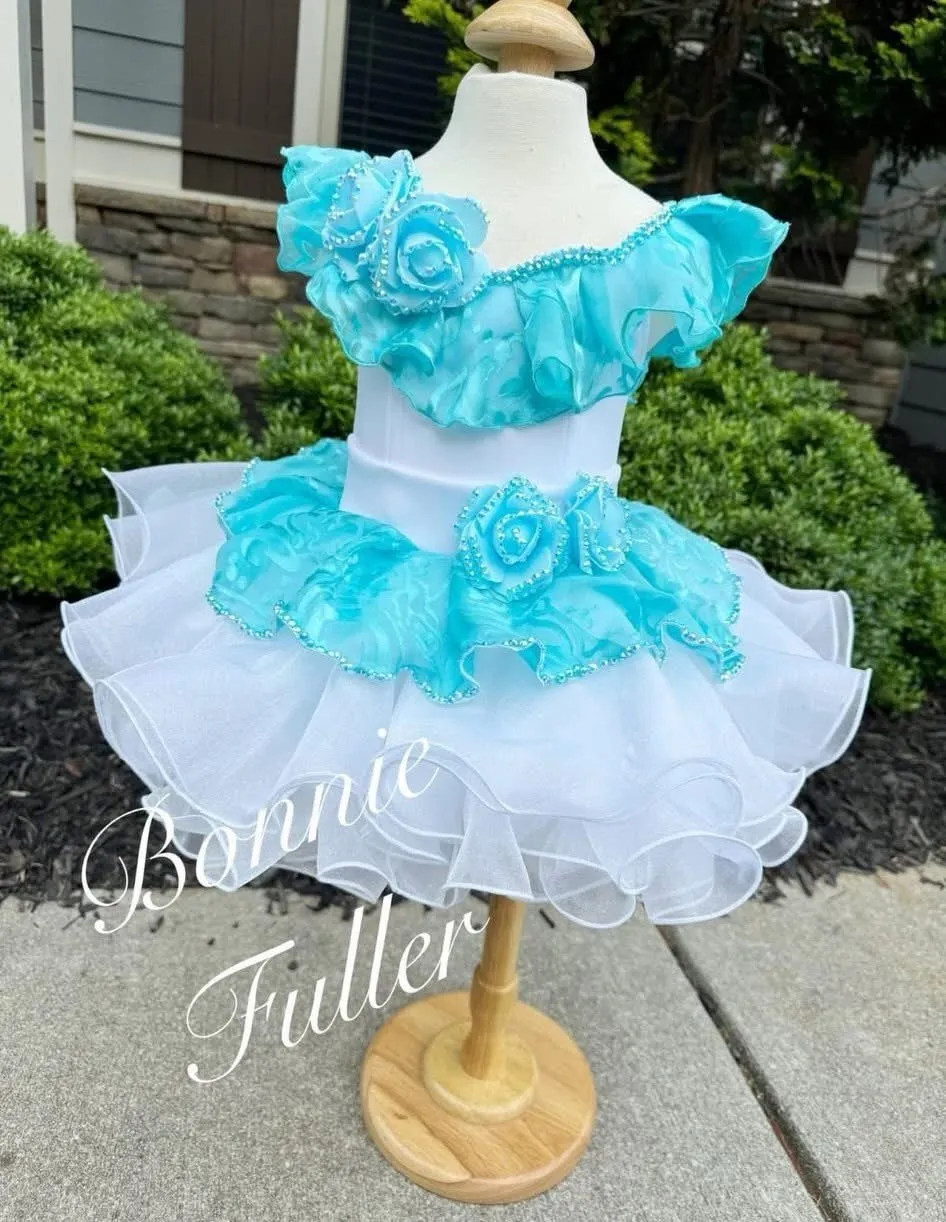 18/3 White and Blue Bonnie Fuller Natural Dress-JP