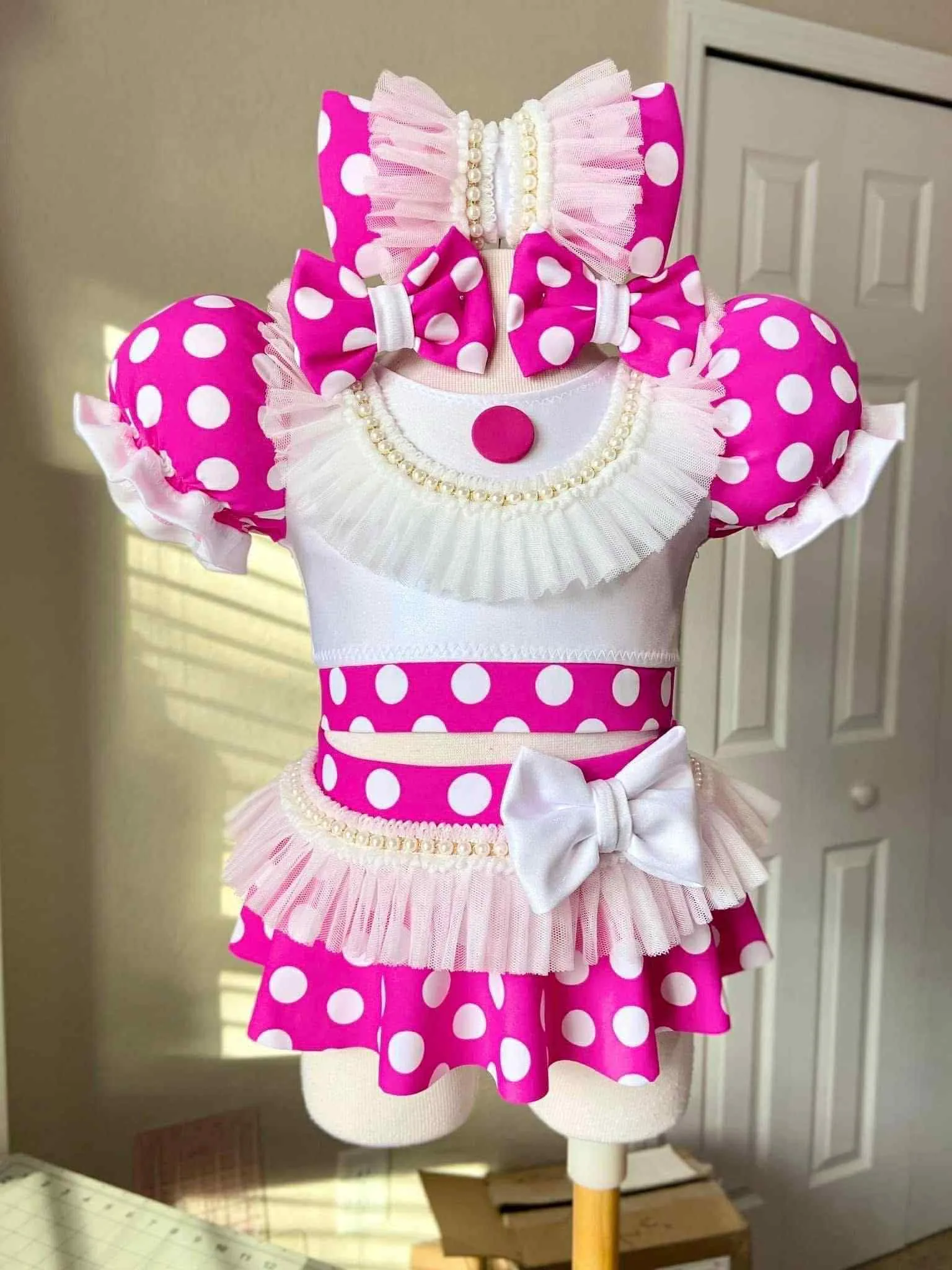 12/2 Dollhouse Pink and White Dots Natural Swim/Casual Combo- Skye Moylan