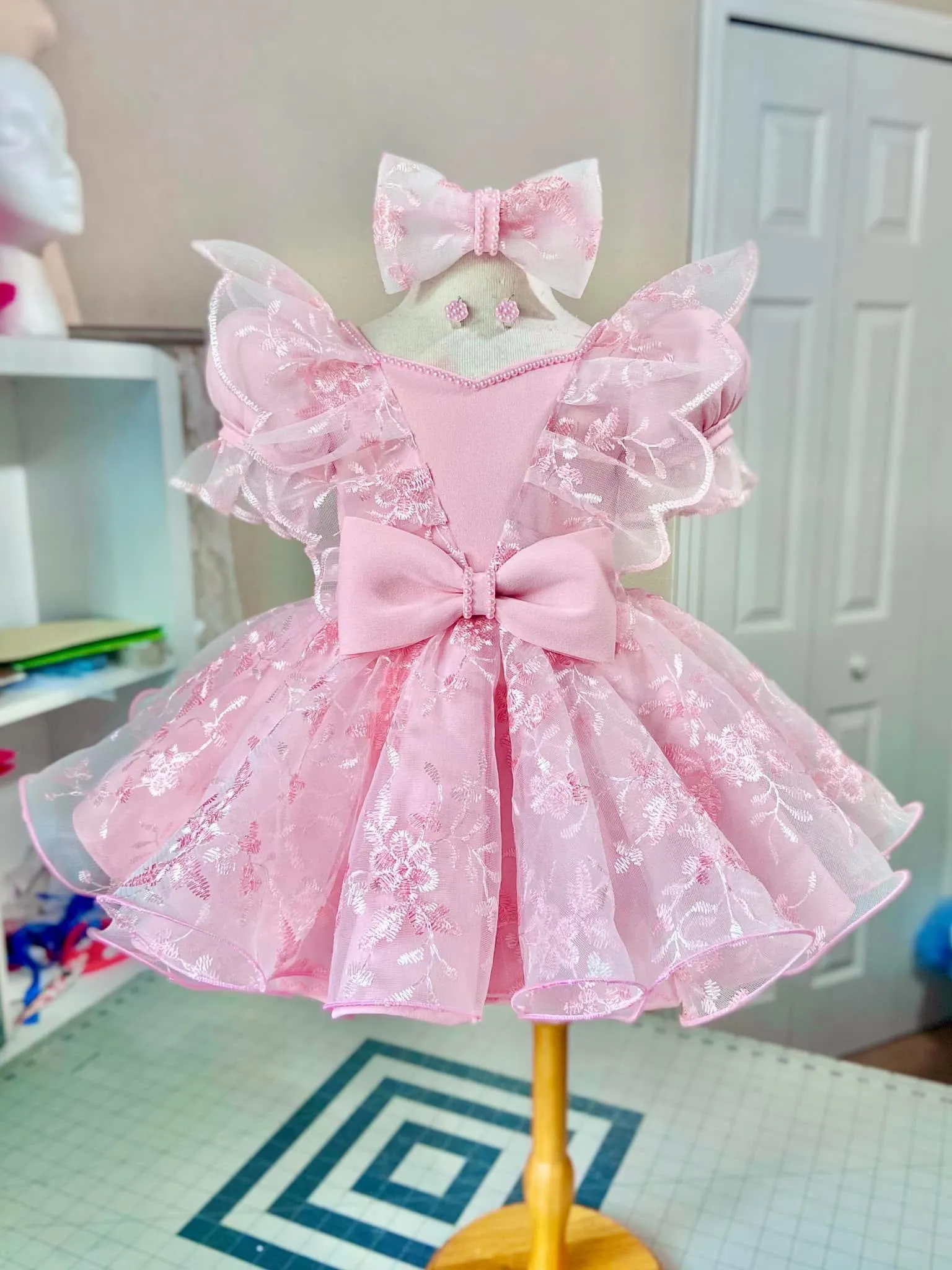 18/3 Pink Natural Dollhouse Dress
