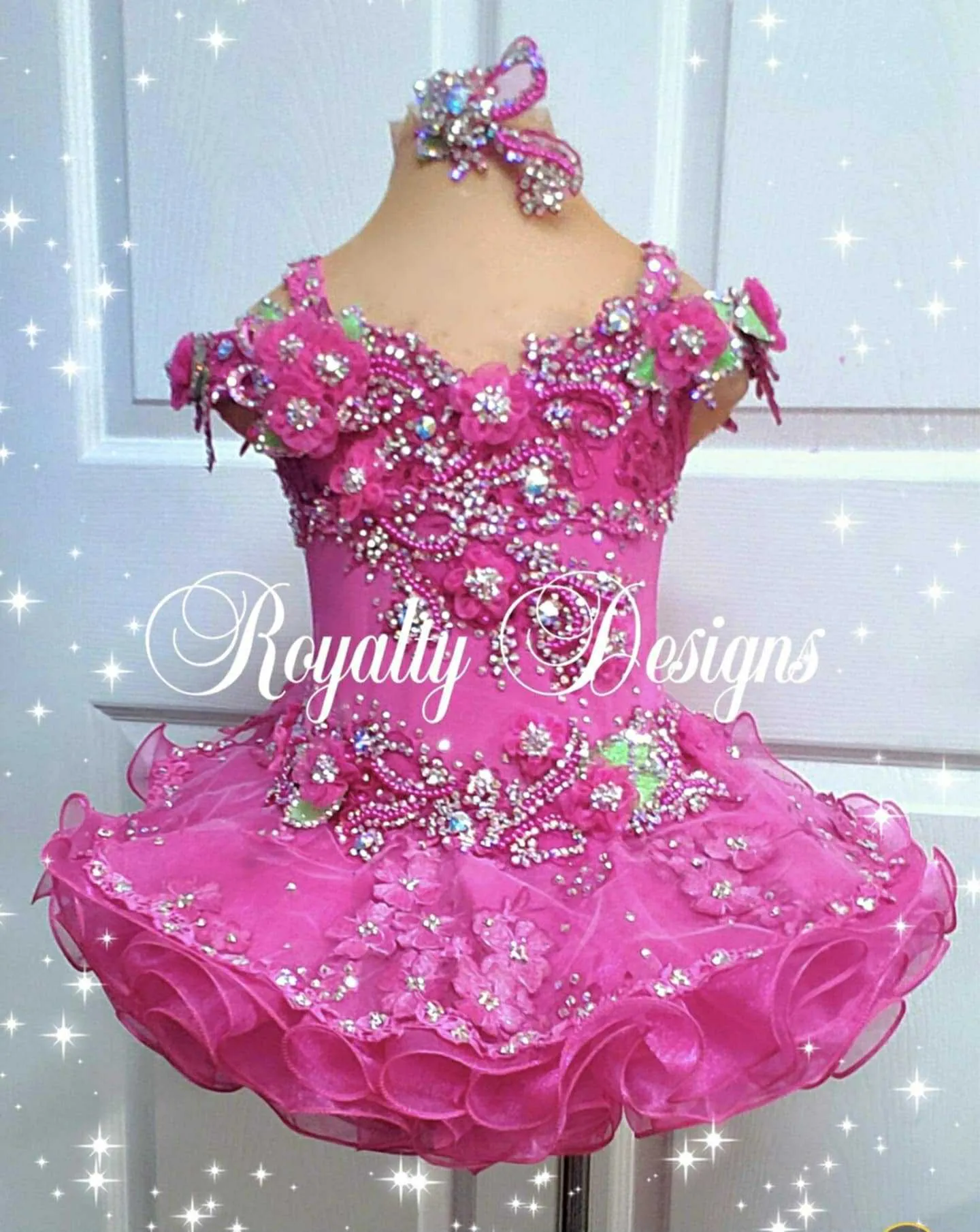 2/4 Pink/Green Royalty Designs Glitz Dress- Shaylah Lindsey