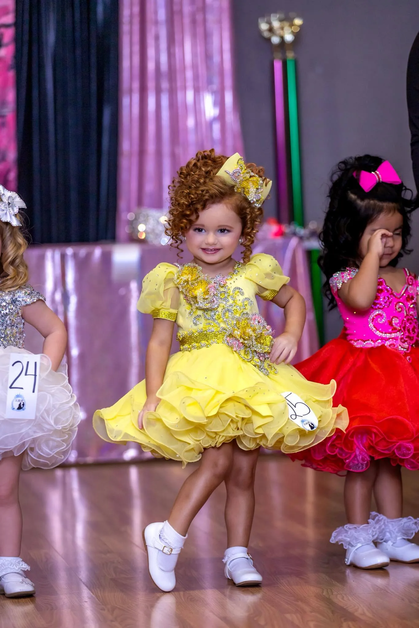 18/3 Yellow and Pink Toni O Glitz Dress