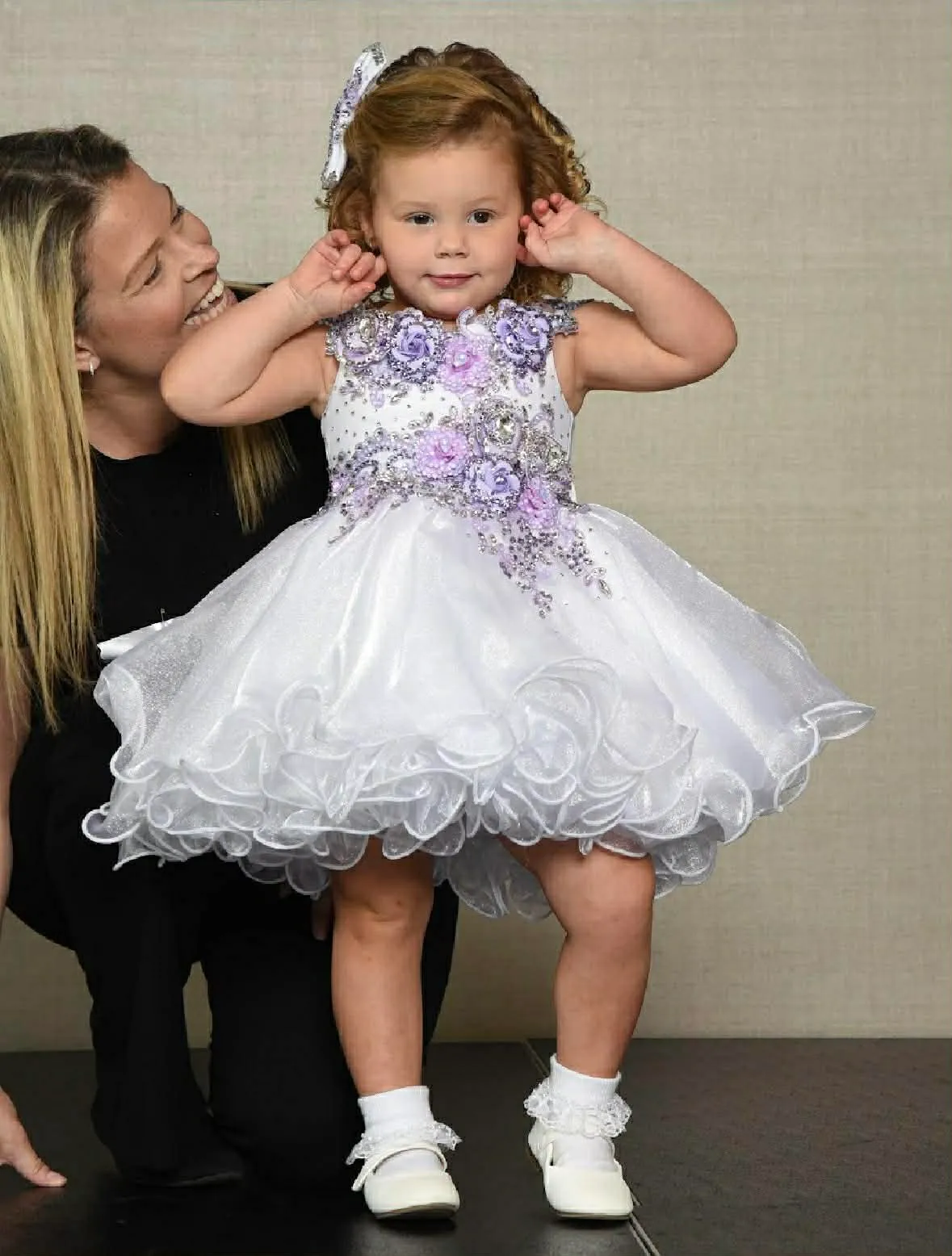 2/4 White and Purple Glitzy Belle- Corinne Loretta 