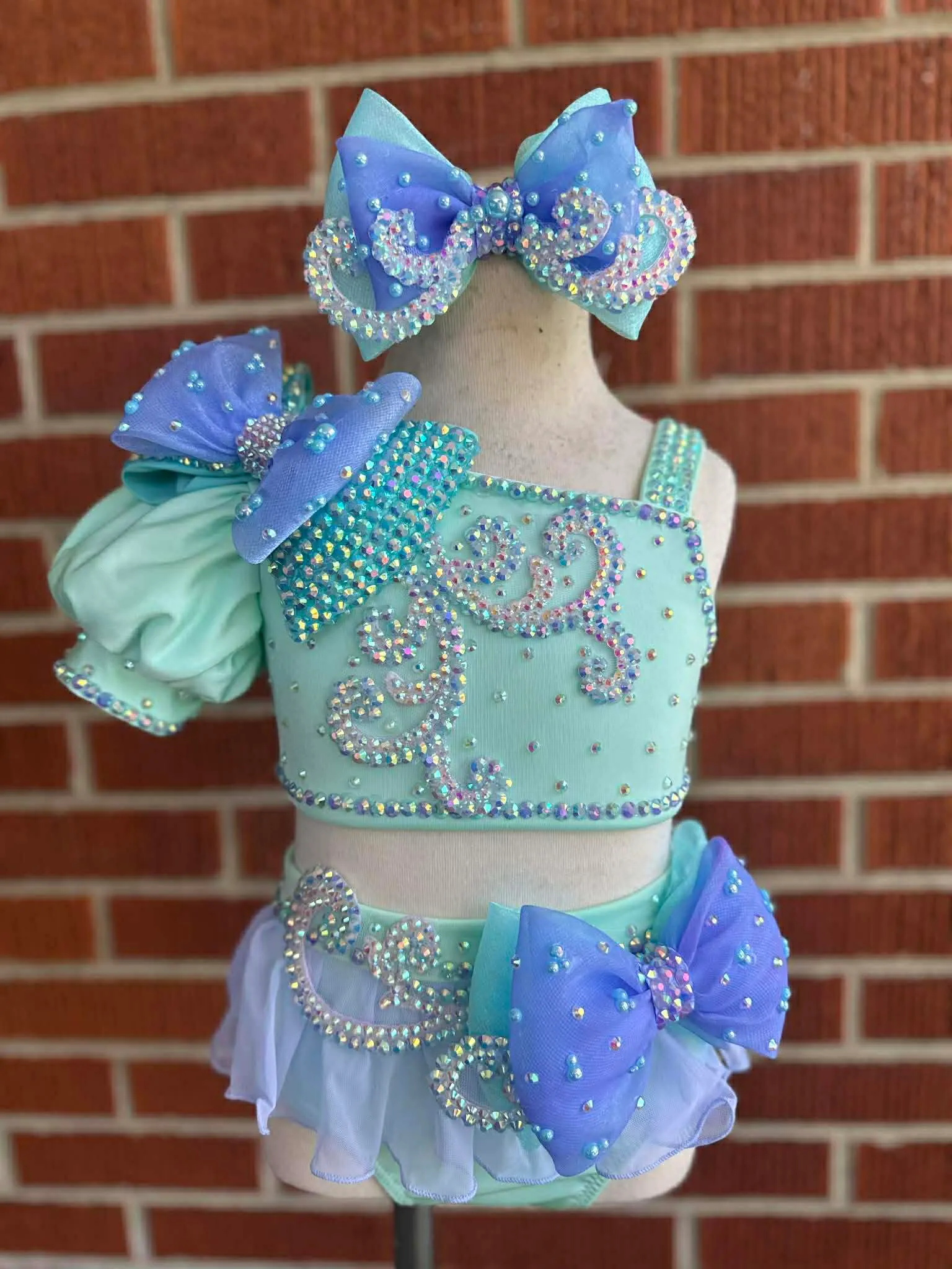 12/2 Mint and Periwinkle Glitz Swim by Brianna K- Ginny Graham