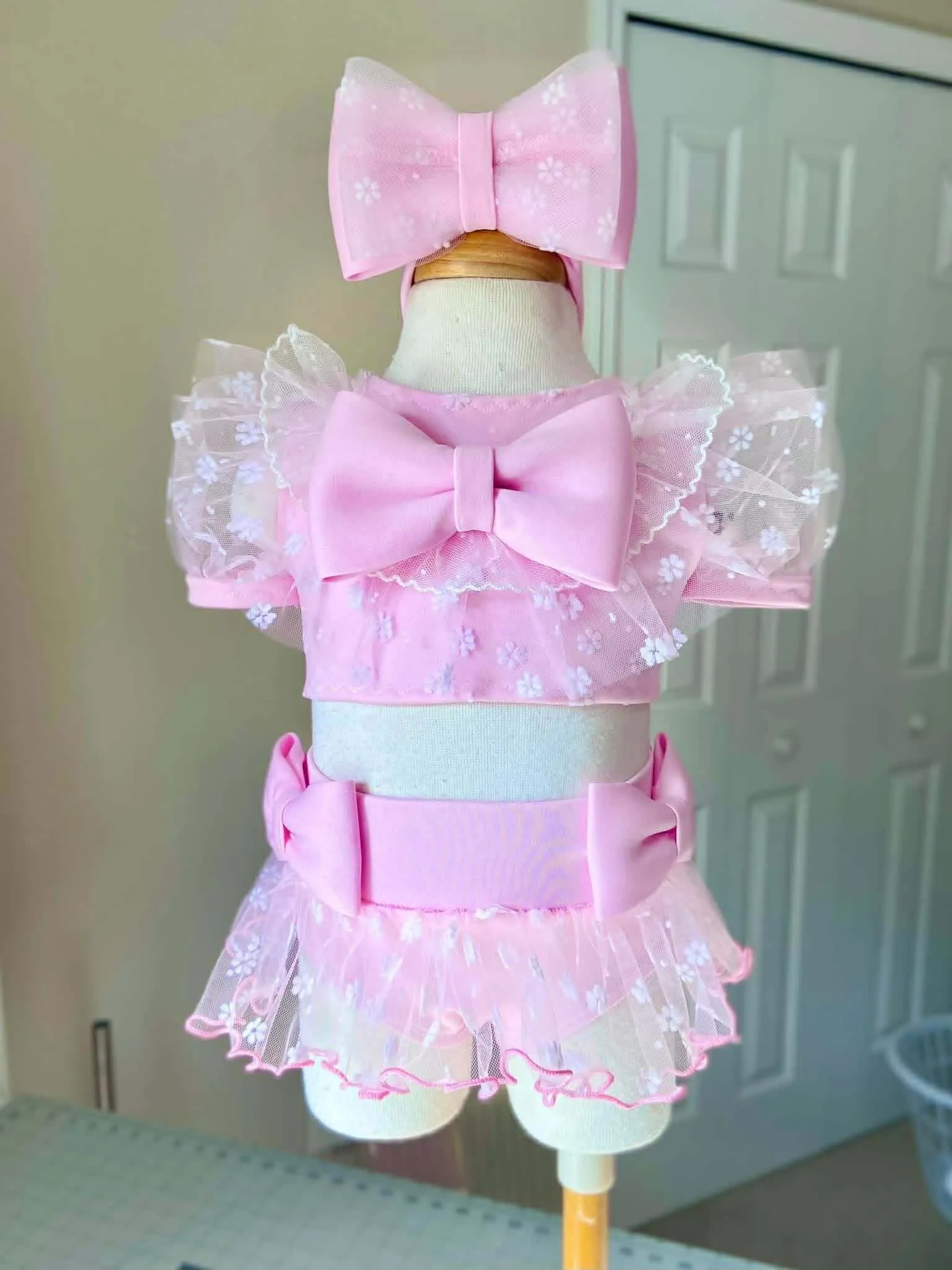 9/18M Pink Floral Natural Dollhouse Swim - Breanna Bell