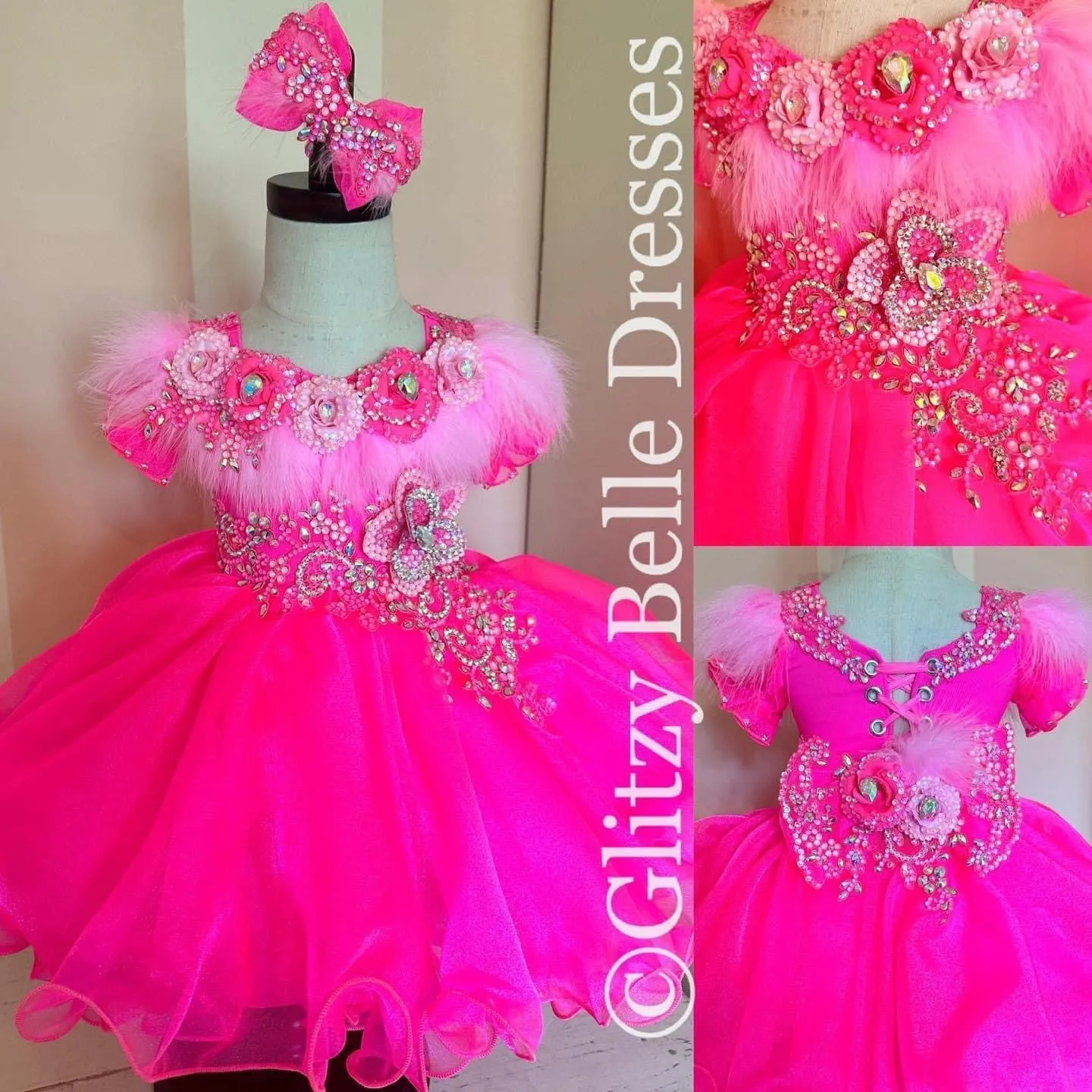 18/3 Neon Pink Glitzy Belle Dress