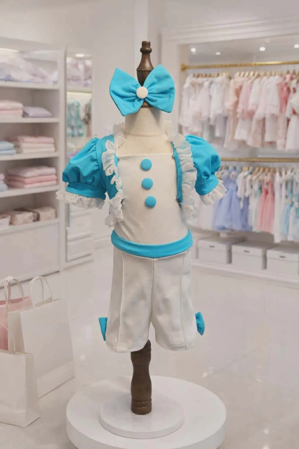 2/4  Turquoise and White Cinderella Fashions Casual - Anna Baker