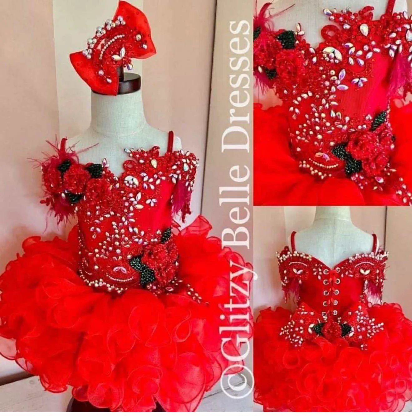 2/4 Red and Green Glitzy Belle Dress- Fallon Hackett