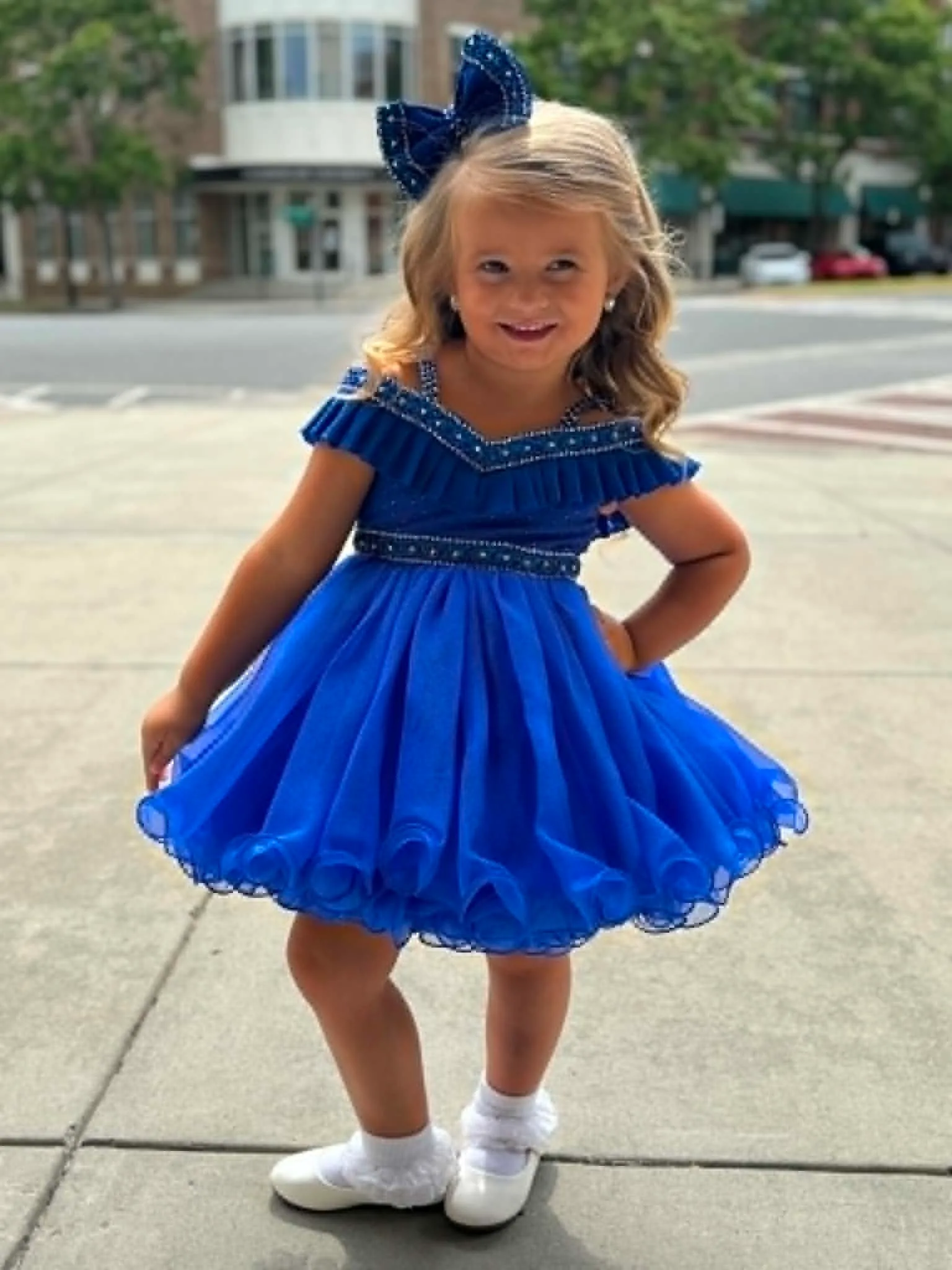 2/4 Blue Glitz Ruffle BooBear- Katie Clodfelter