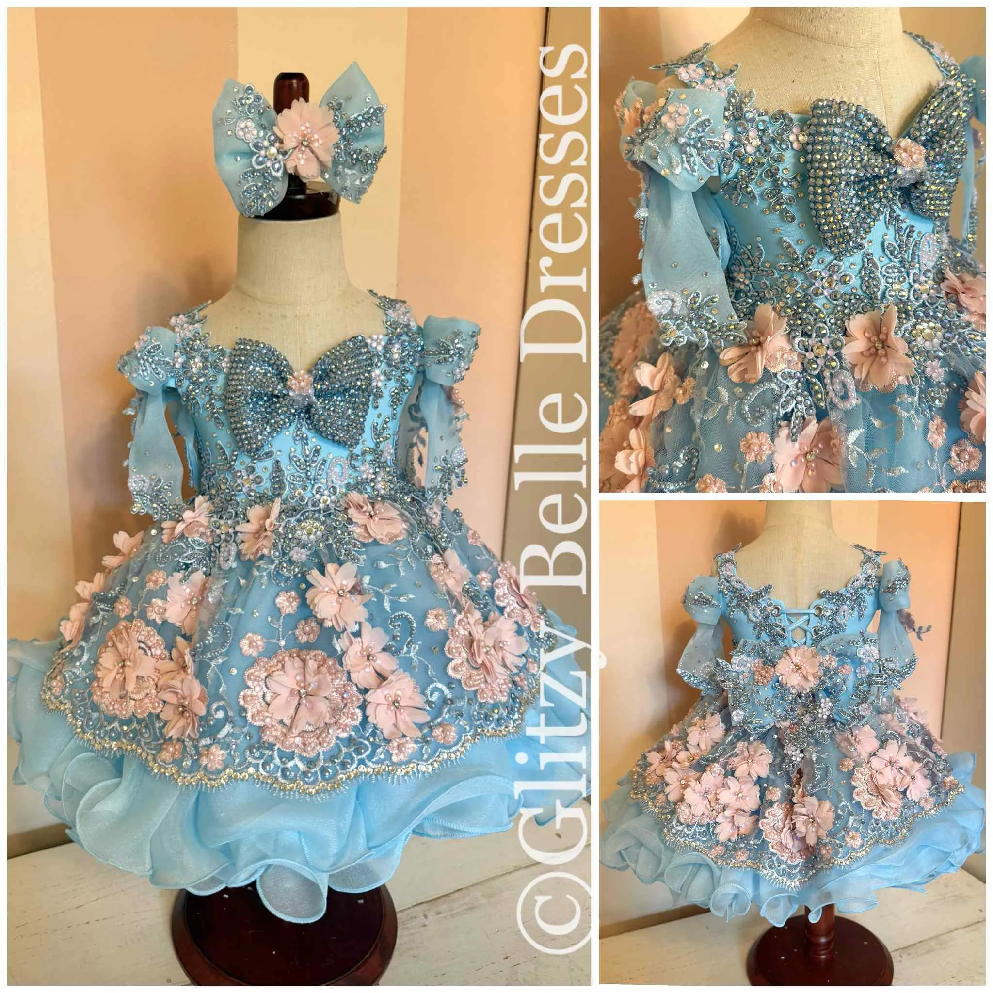 18/3 Blue Mega Glitz Vintage Lace Glitzy Belle