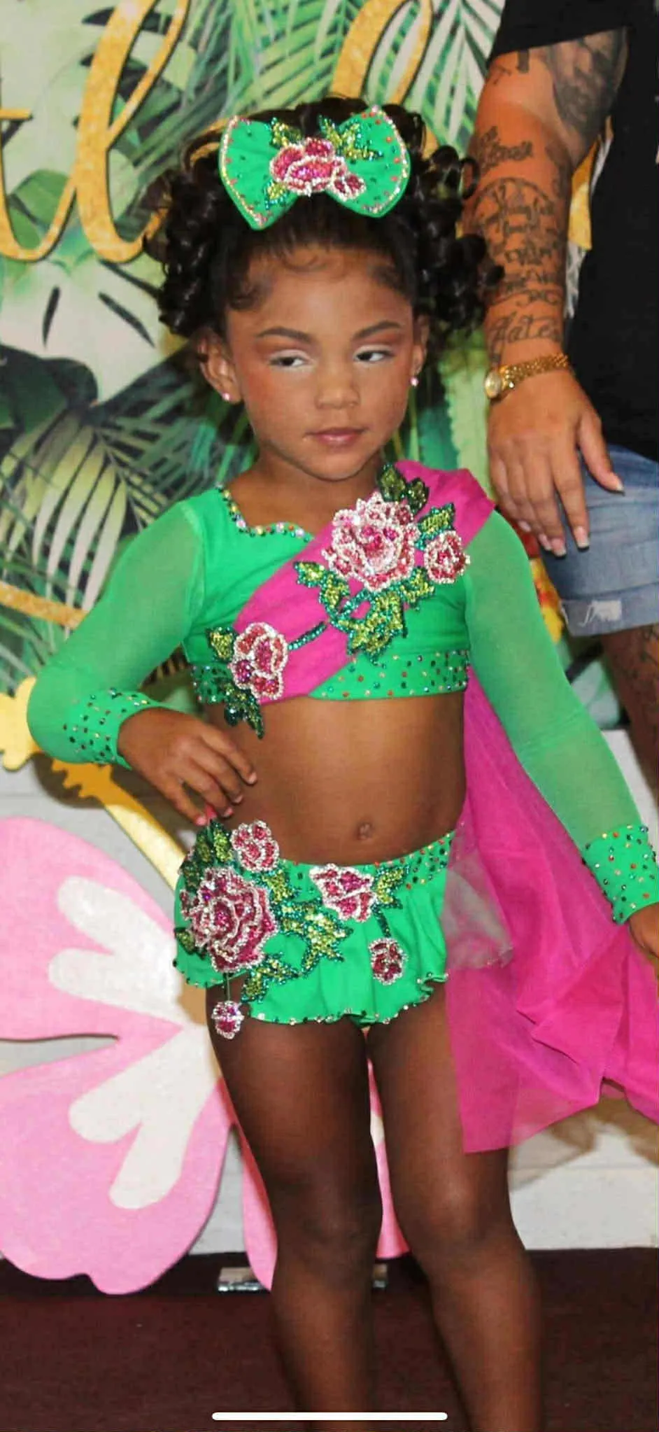 18/3 Pink and Green Shuggy Glitz Swim- Gracee Morris