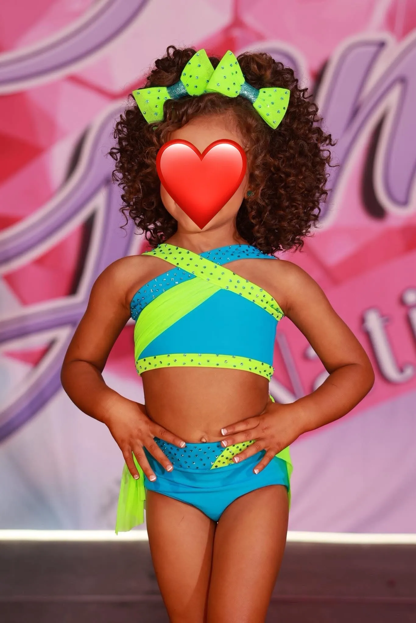 2/4 Neon Green/Blue Asia Lewis Swim
