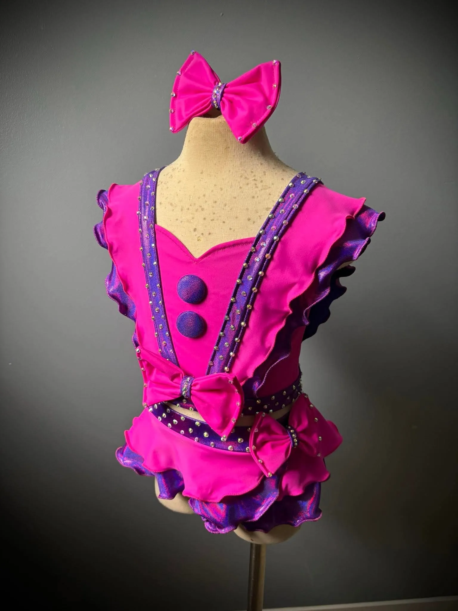 2/4 Semi Glitz Boo Bear Pink and Purple Swim