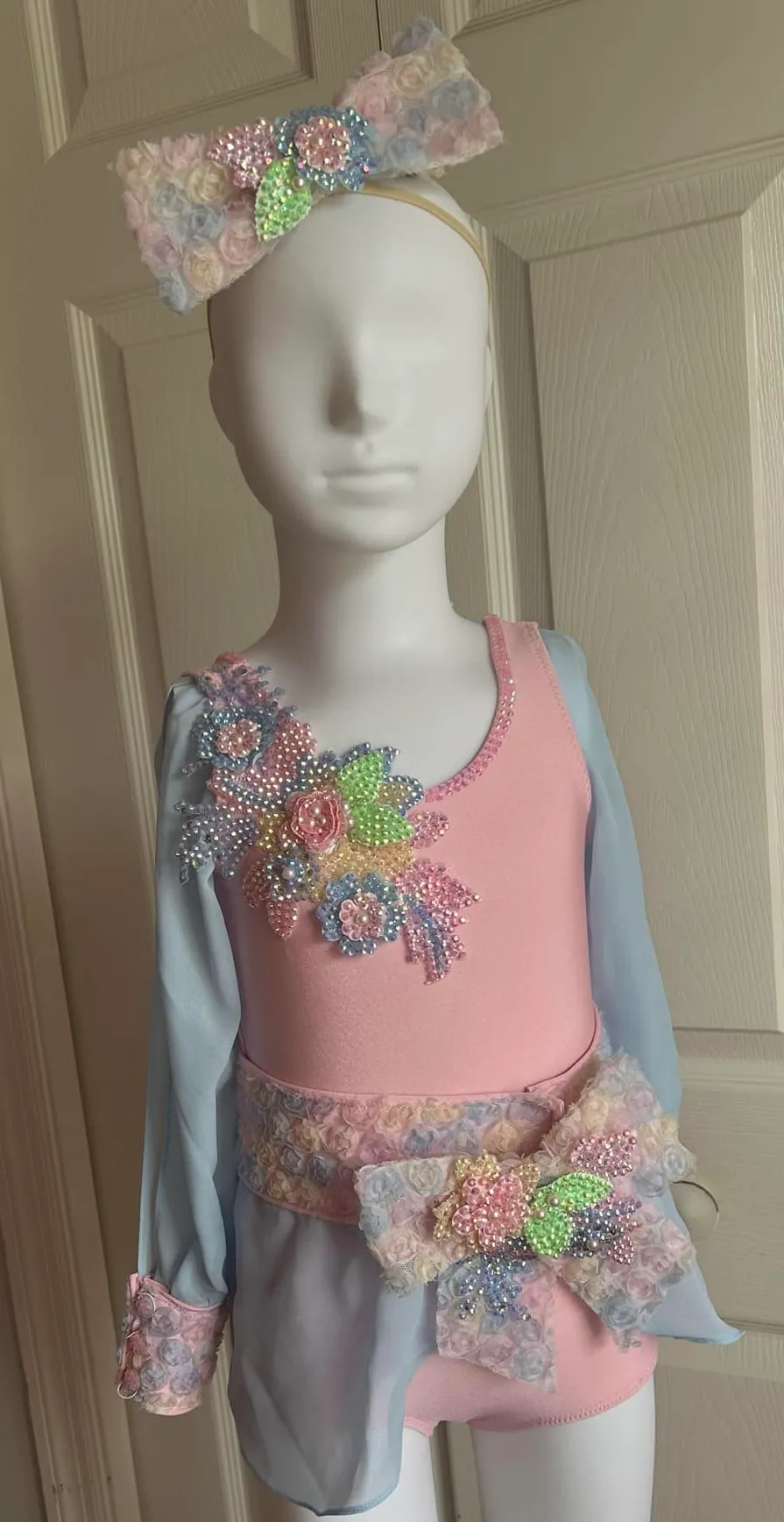 12/2 Pink and Blue Glitzy Flowers Swim-Kara Vaughn