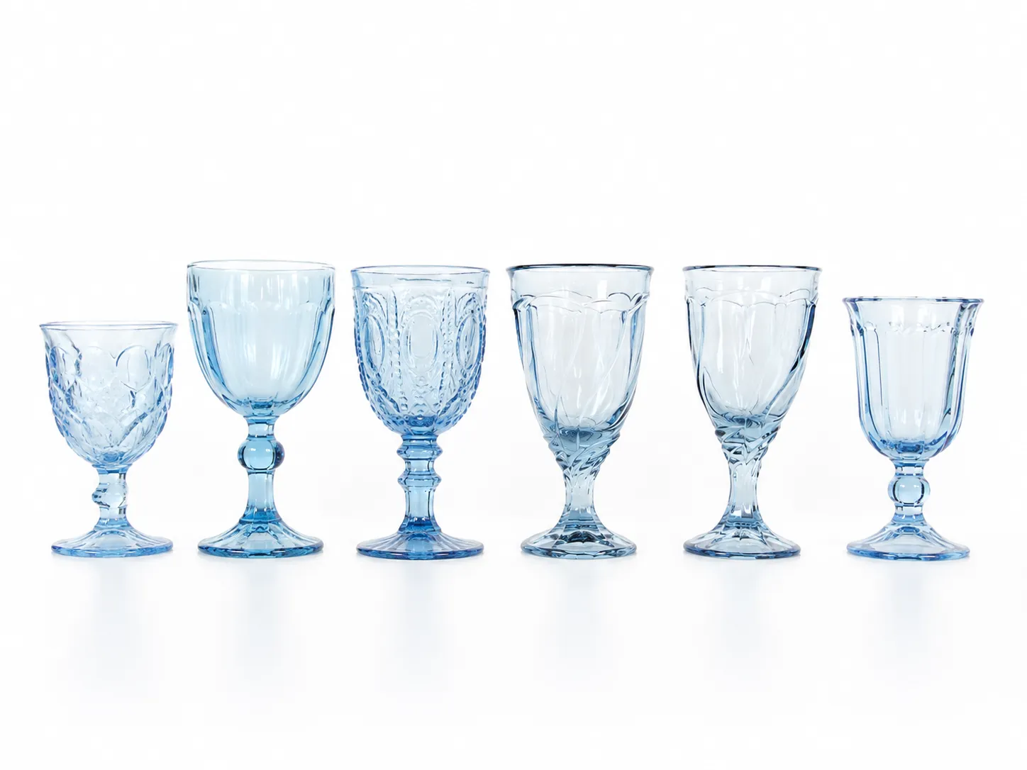 Assorted Vintage Light Blue Goblets