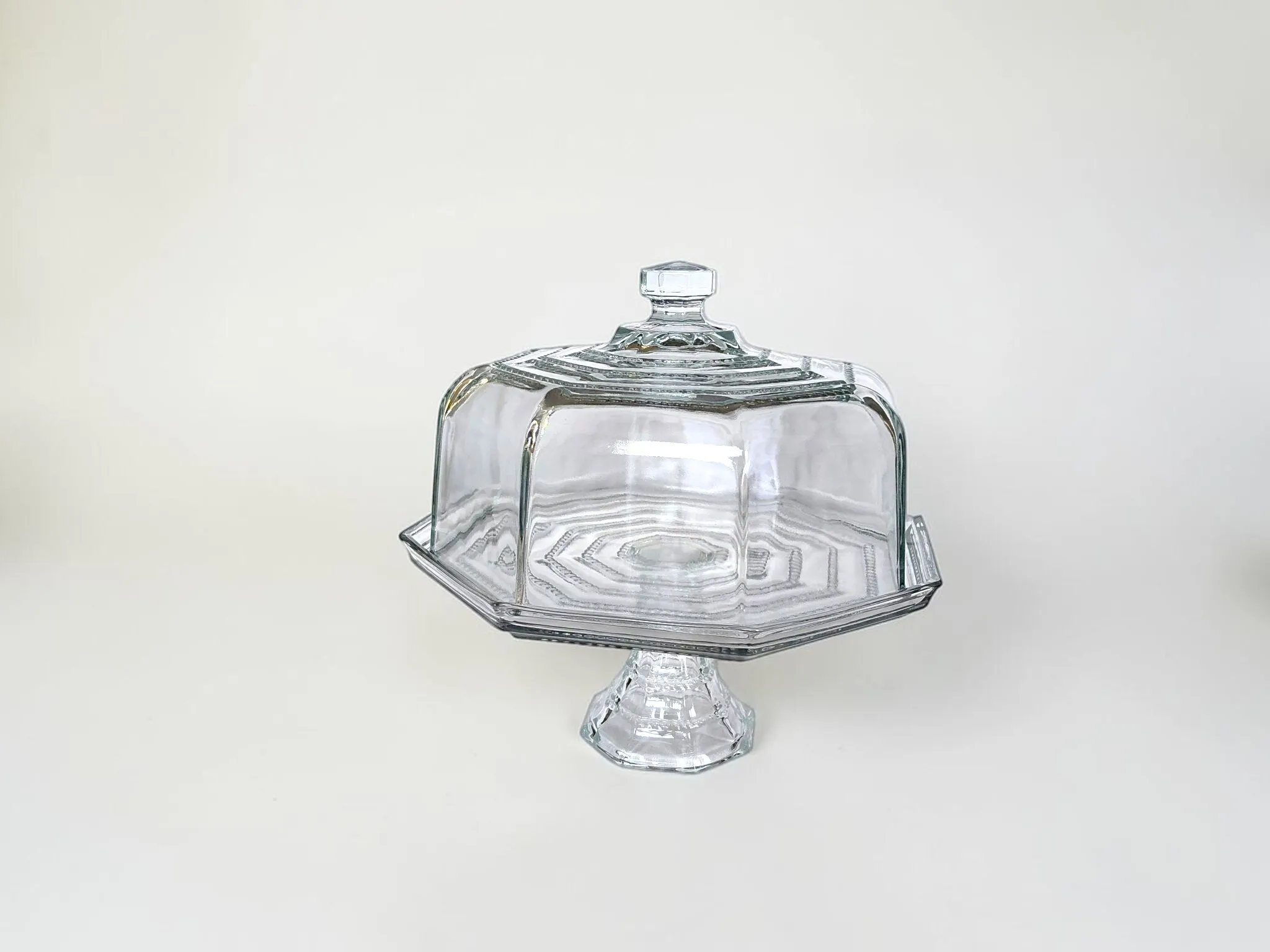 Large Covered Glass Cake Stand