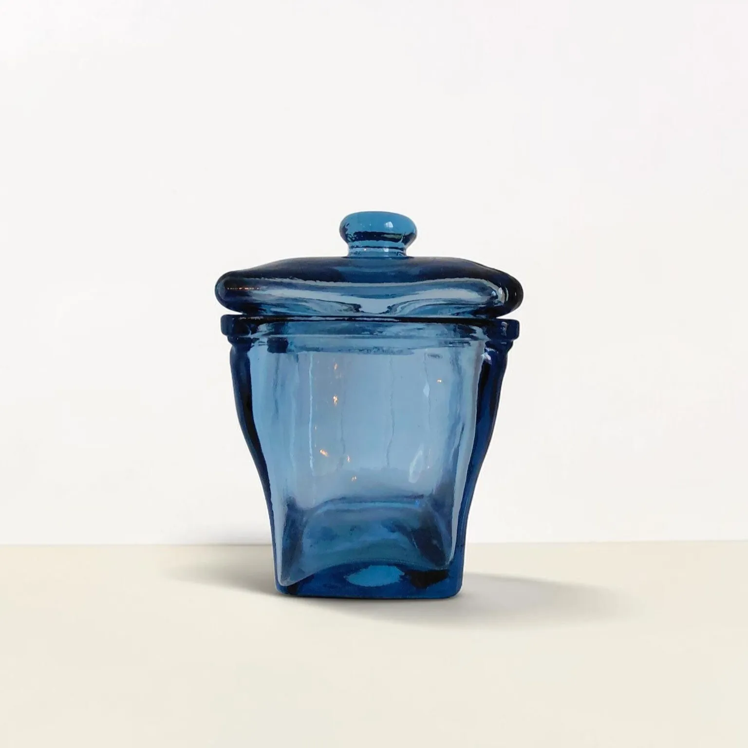 Blue Glass Lidded Jar