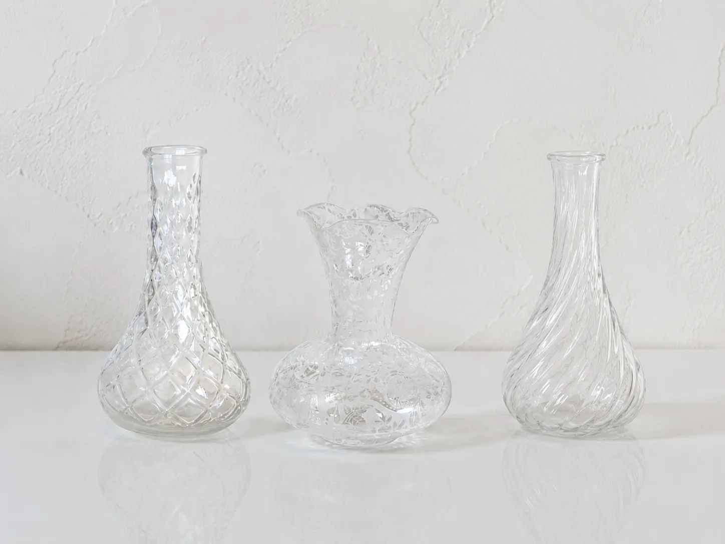 Small Clear Glass Bud Vases