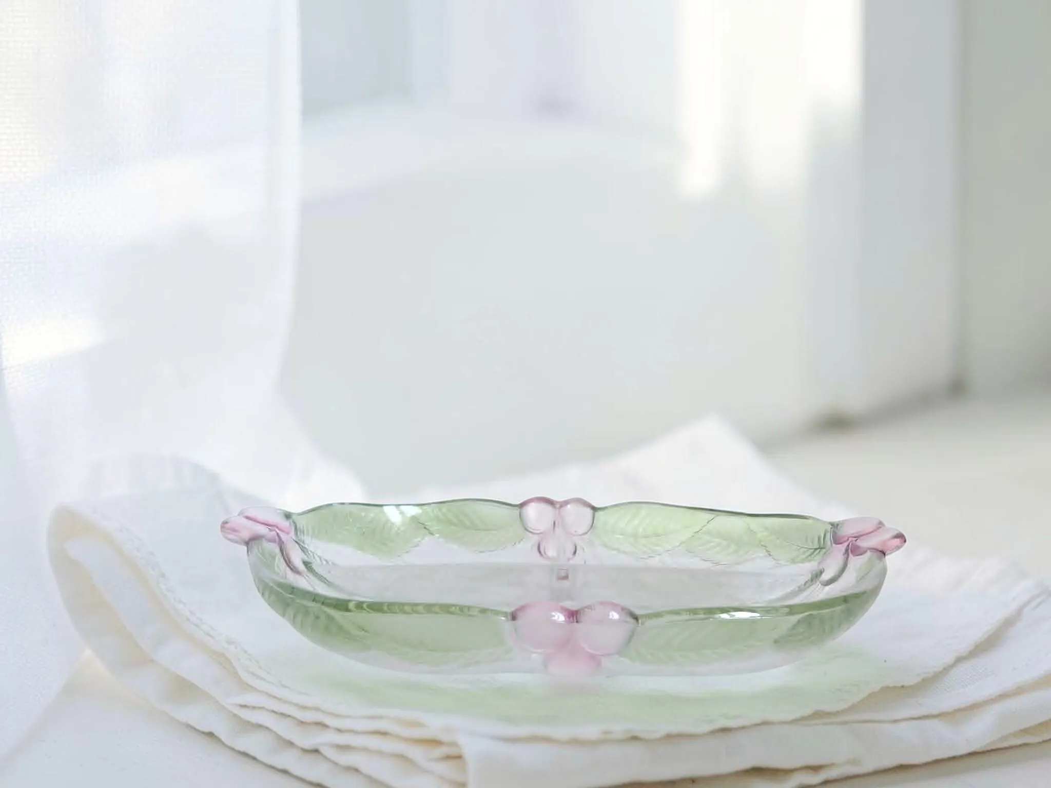 Frosted Cherry Divided Serving Dish