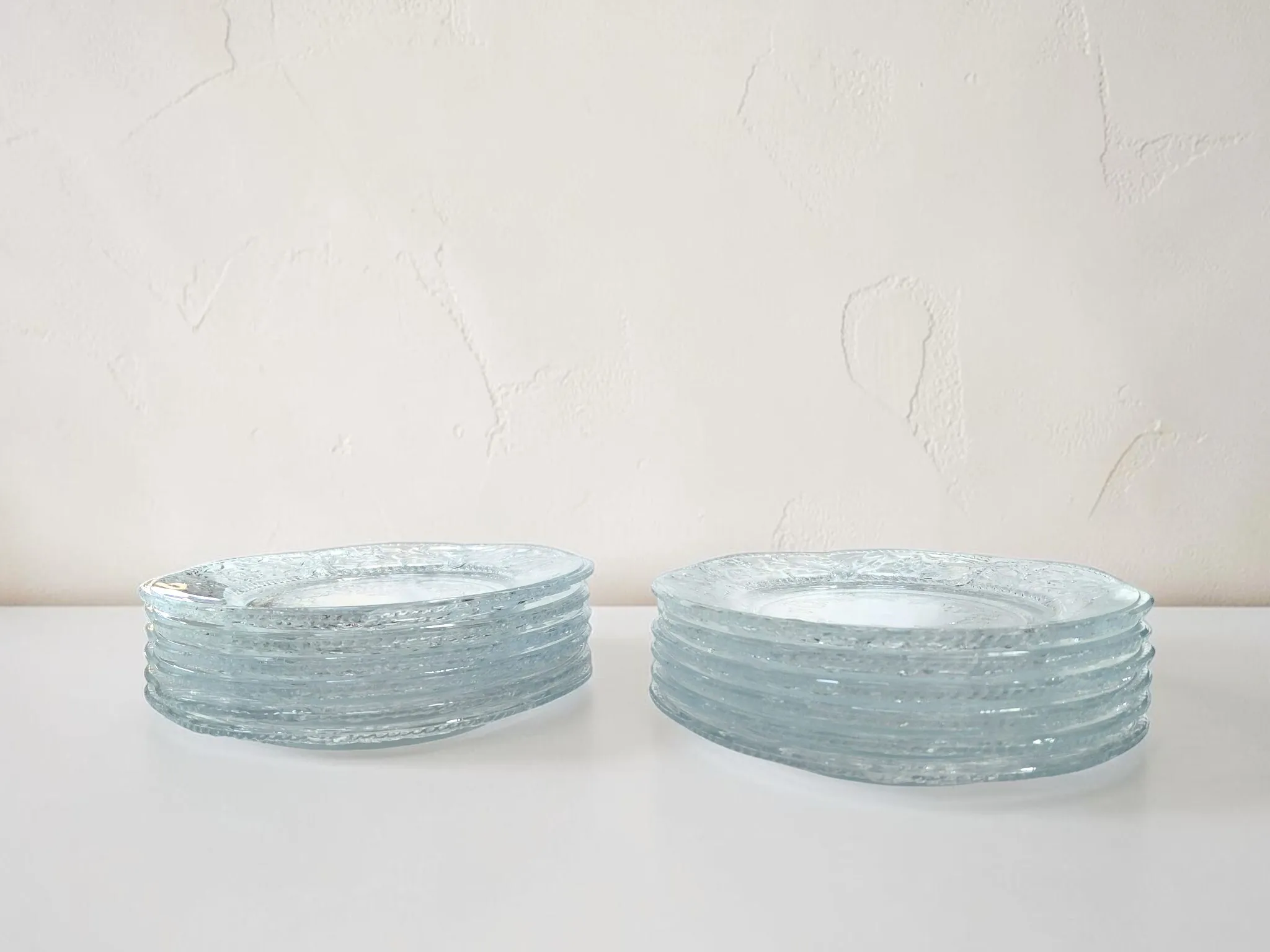 Assorted Clear Glass Dessert Plates