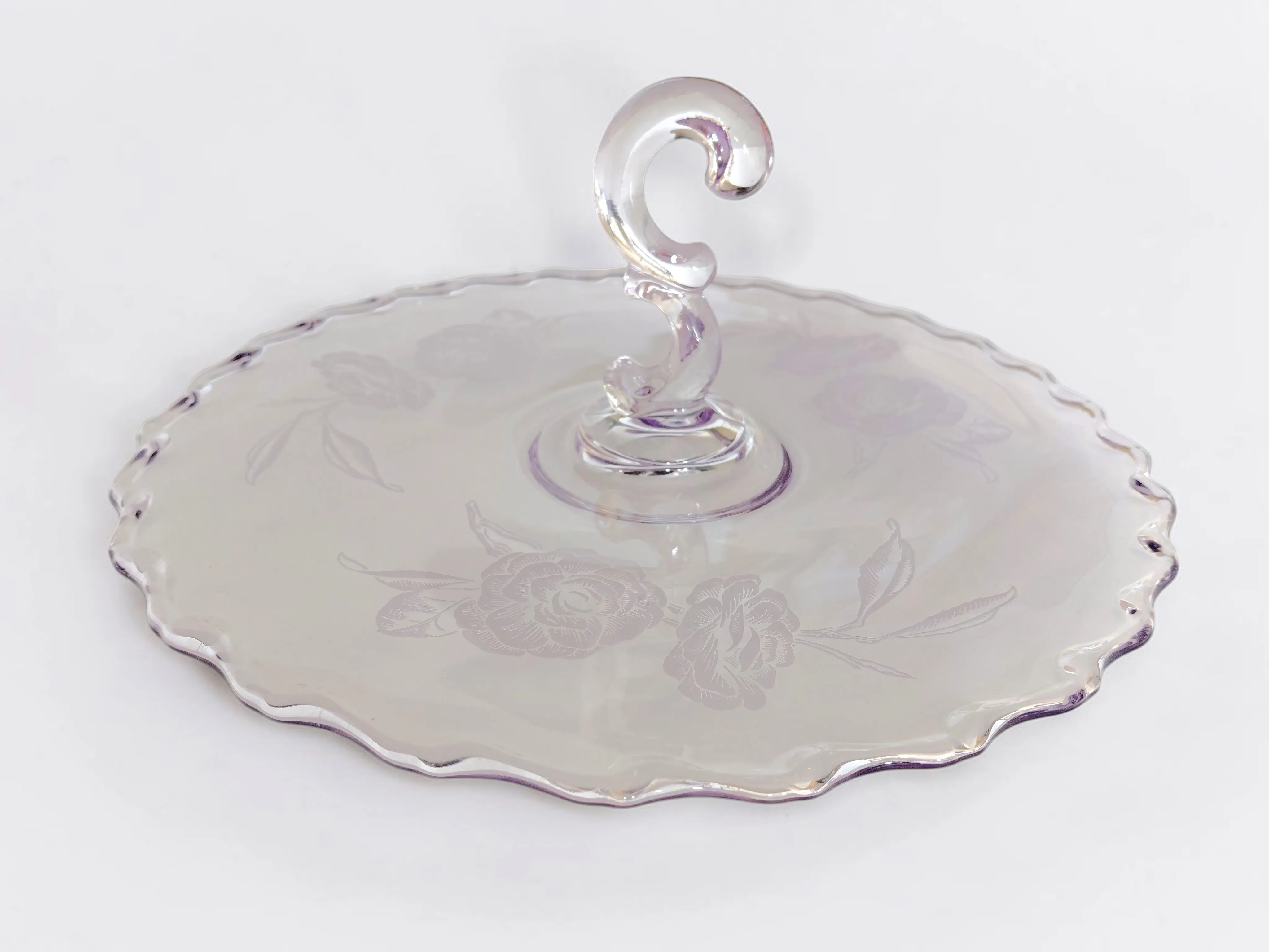 Lavender-Tint Glass Serving Tray