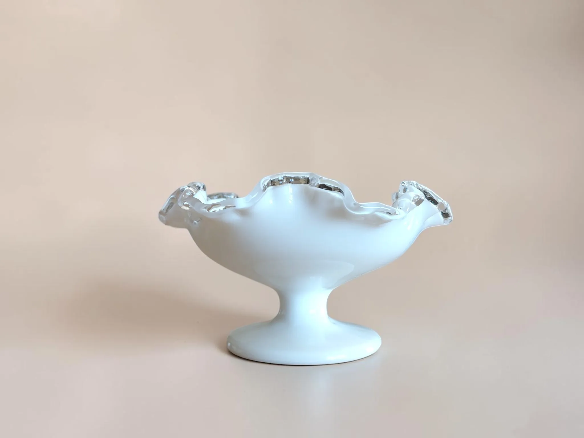 Silver Crest Milk Glass Dishes