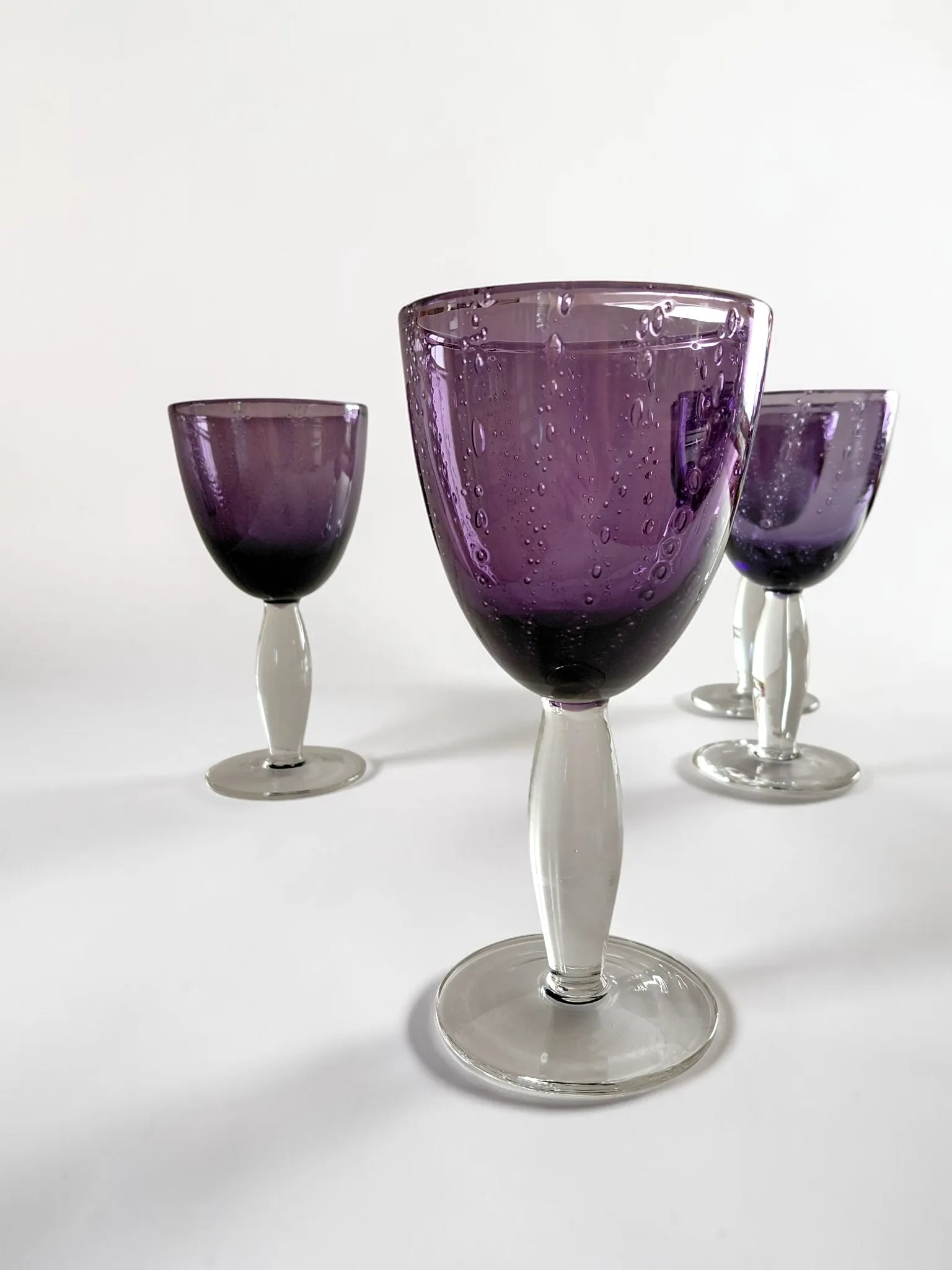 Portmeirion Amethyst Bubbleglass Goblets