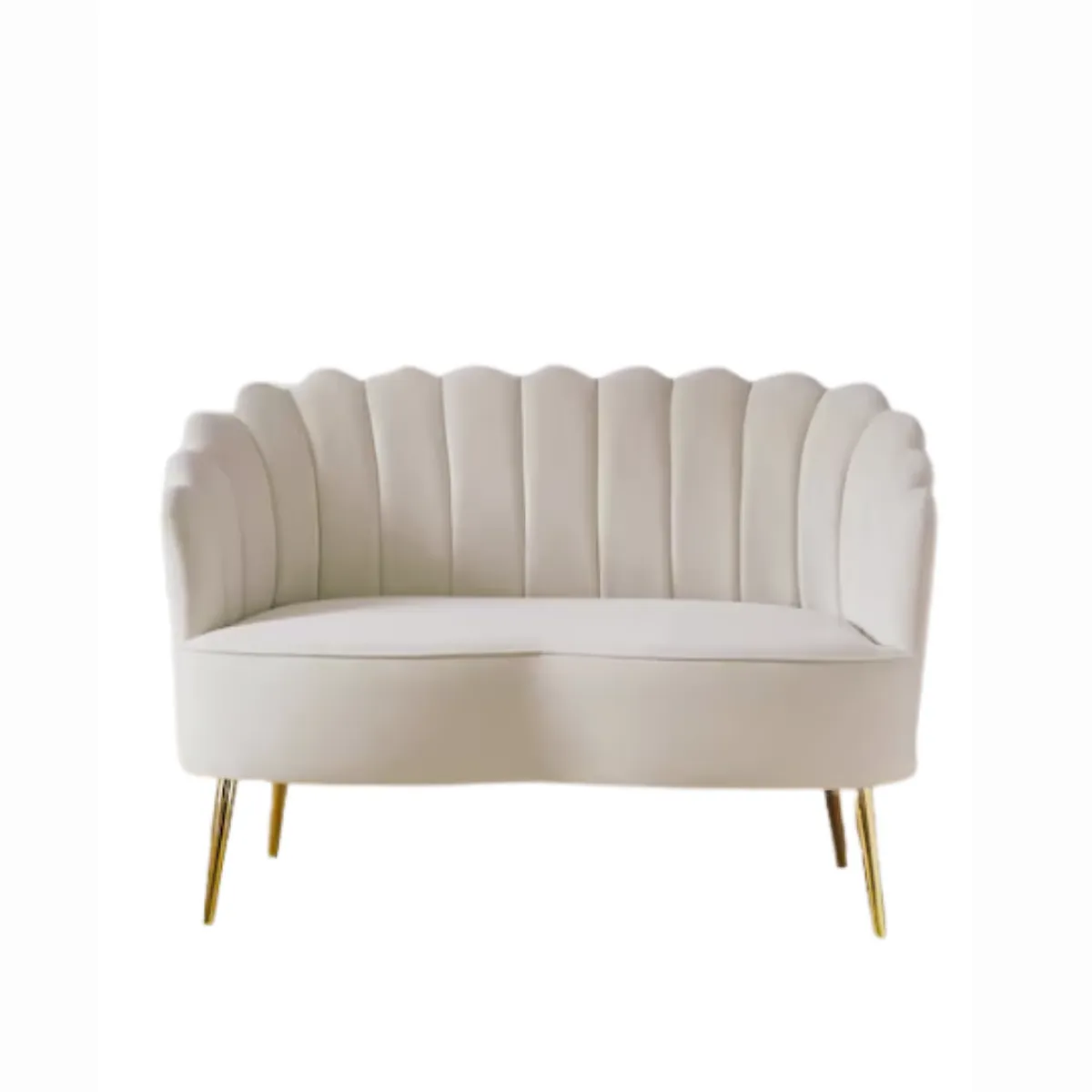Ivory Velvet Loveseat