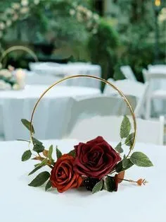 Gold Floral Hoop Centerpiece