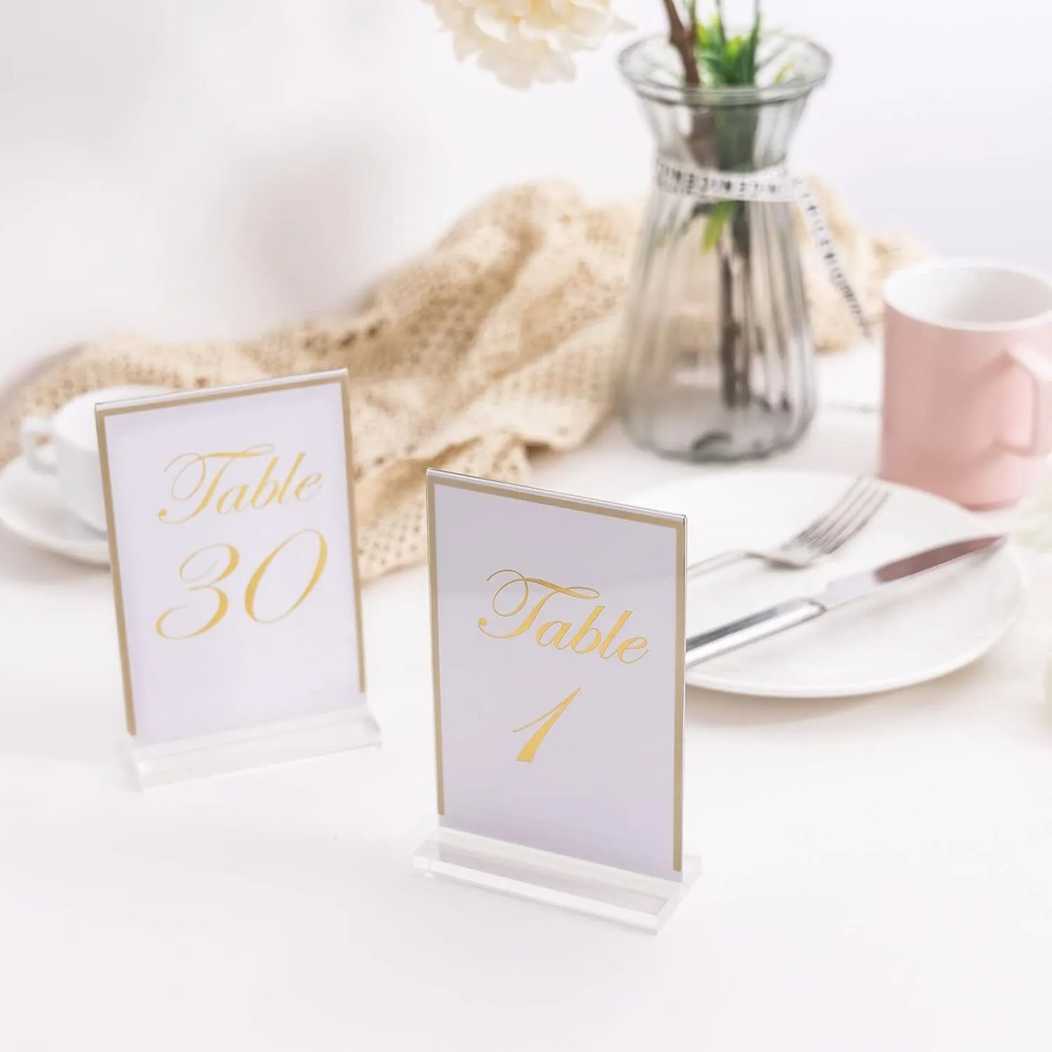 Gold Acrylic Table Number Stands
