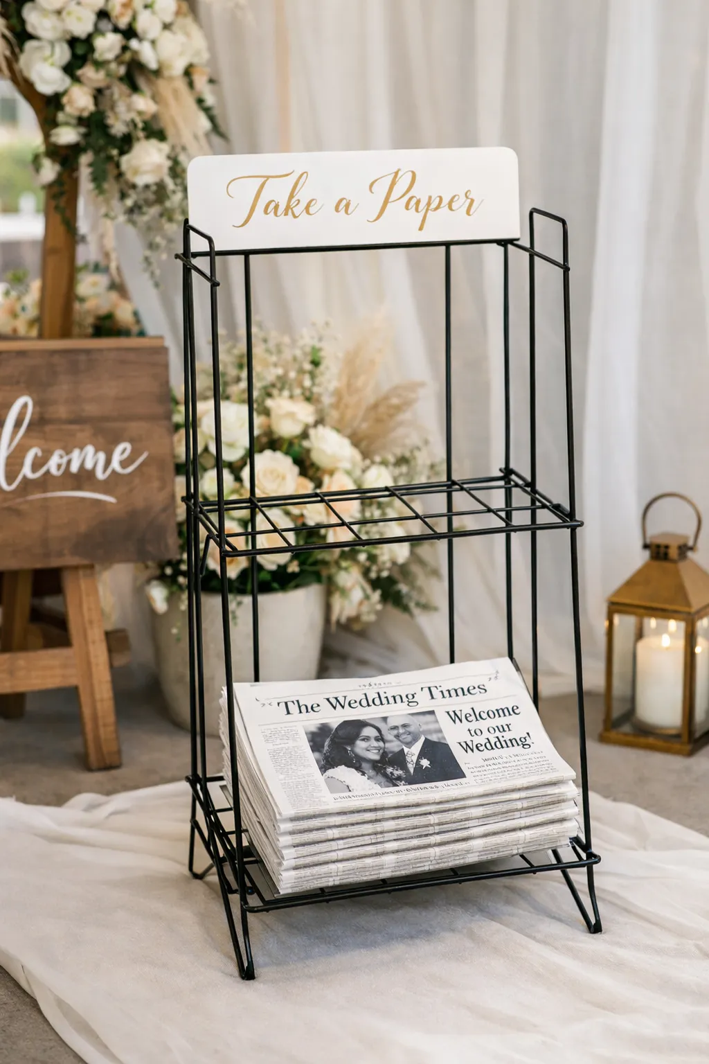 Newspaper Wire Rack Stand