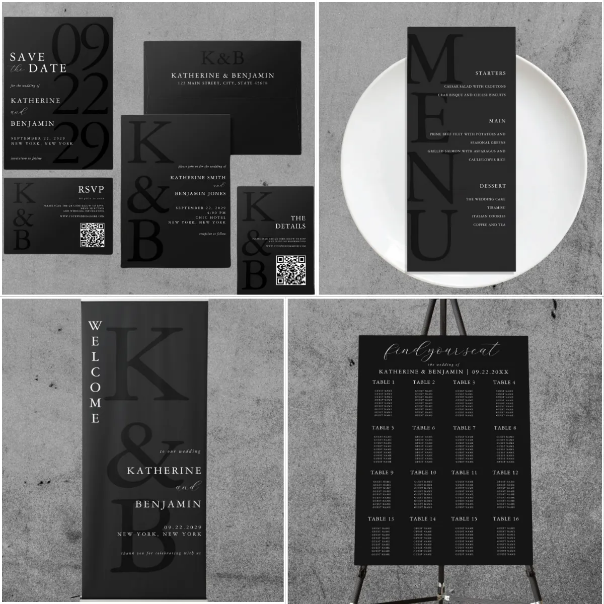 Full Wedding Signage and Stationery Suite