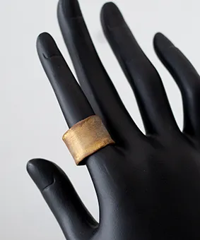 Wide Band Gold Ring 