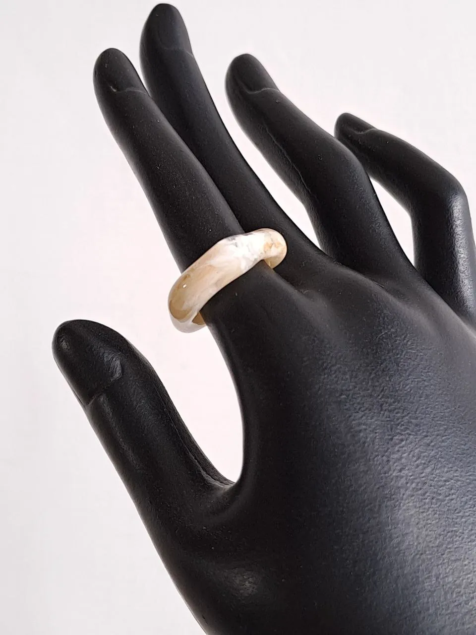 Clear Marble Sculptural Ring