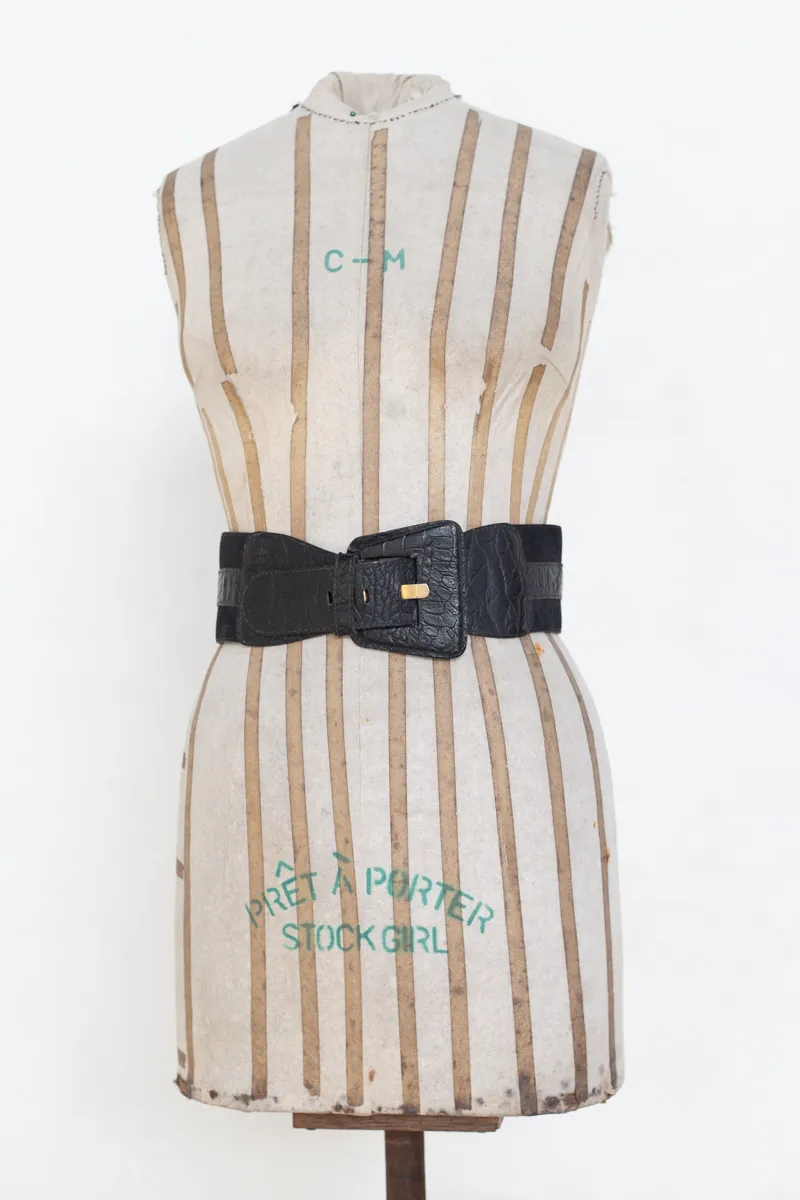Black Suede and Leather Belt