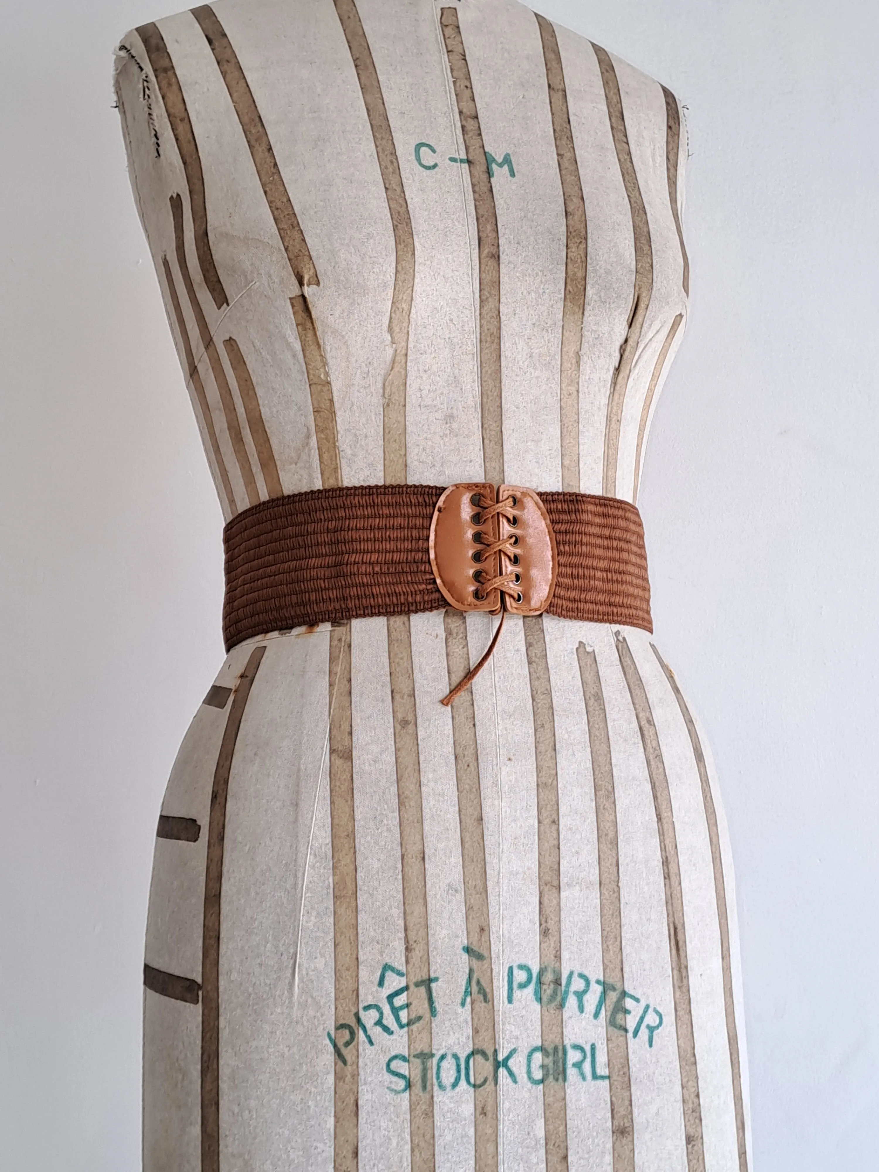Brown Macrame Tie Belt