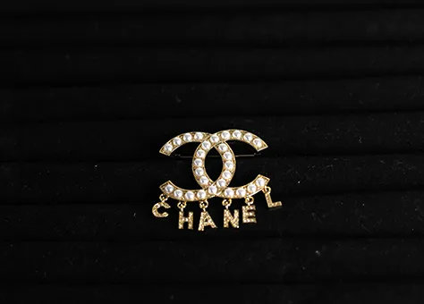 Chanel Brooch with Pearls and Lettering