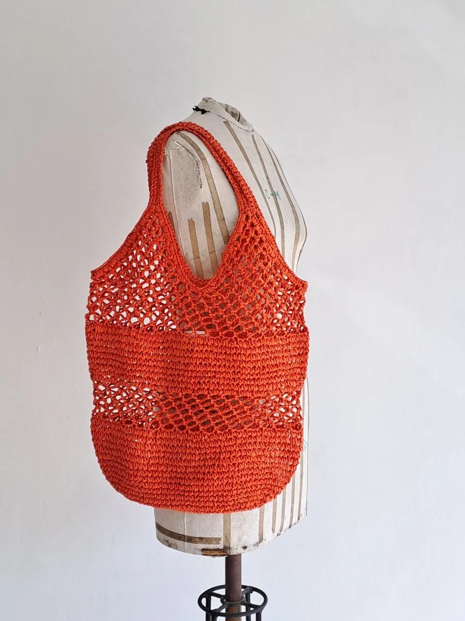 Orange Straw Tote Bags