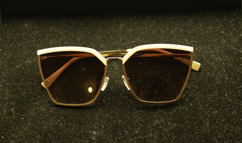 Cream and Brown Retro Sunglasses