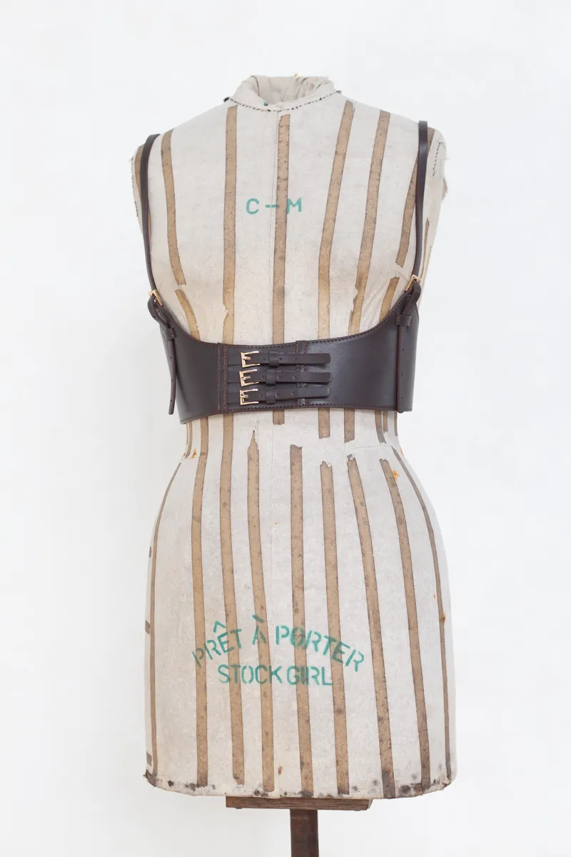 Leather Corset Style Belt with Straps
