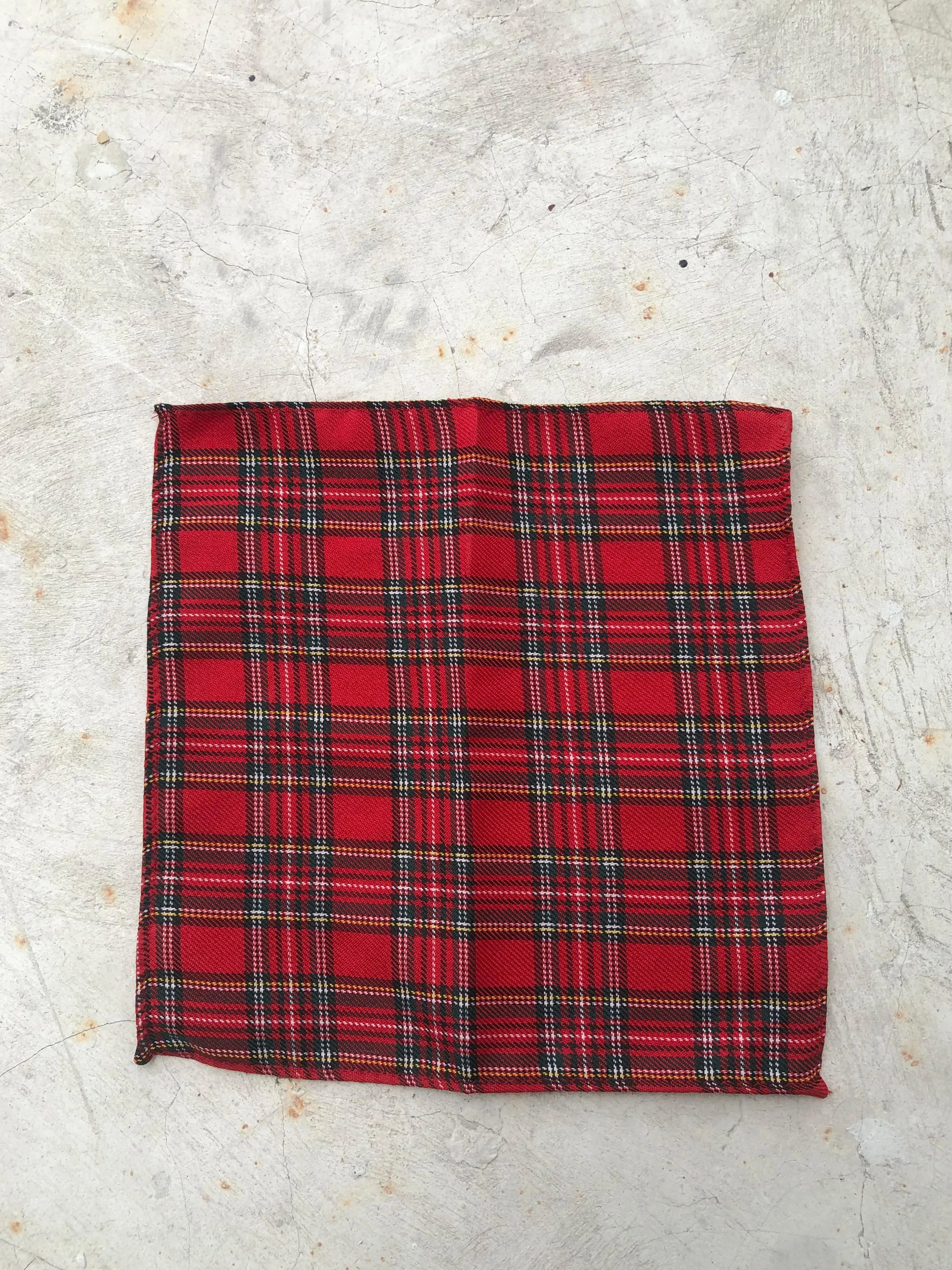 Red Chequered Pocket Square