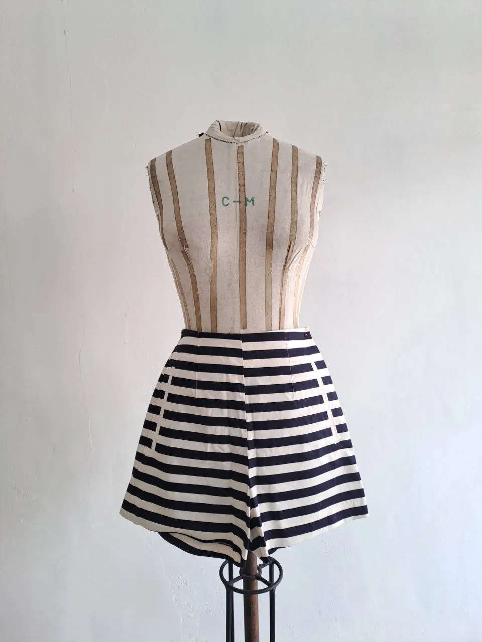 Navy White Stripe Short Pant