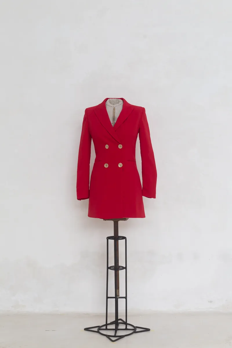 Red Double Breasted  Blazer 