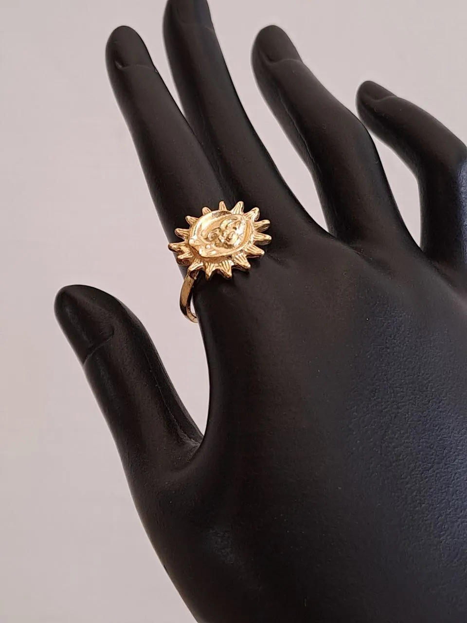 Engraved Soleil Moon Ring
