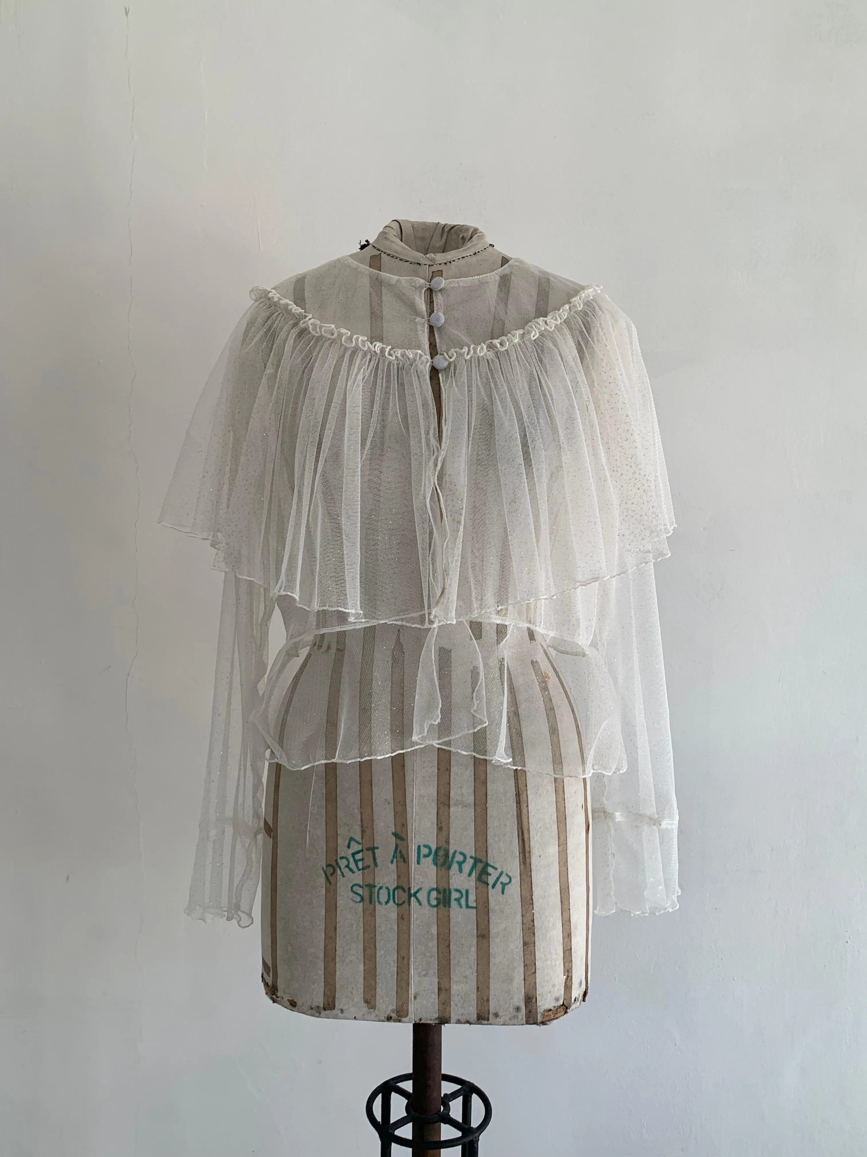 Sheer Gliter White Blouse 