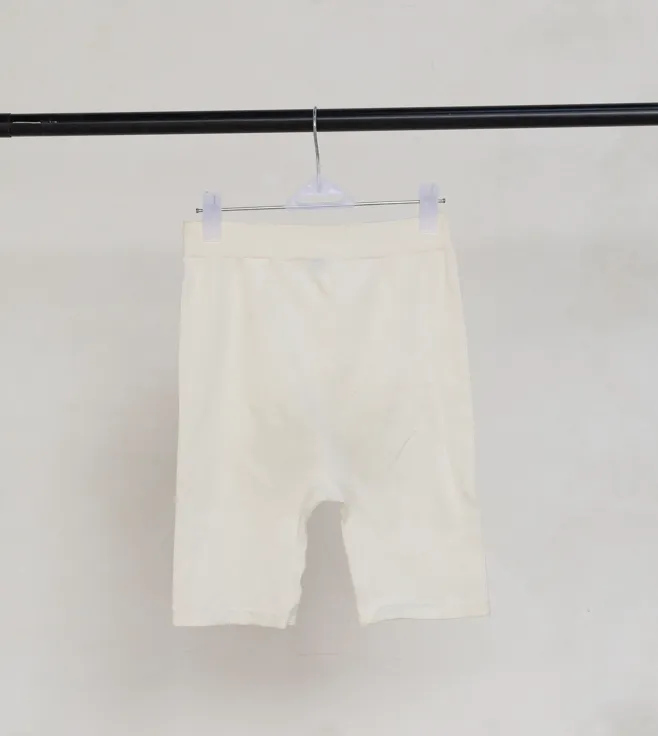 White Knitted Biker Shorts