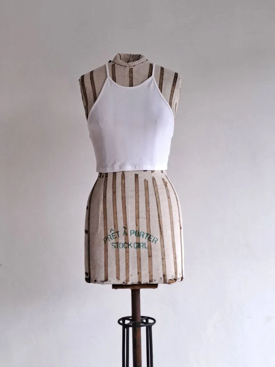 White Backless Top