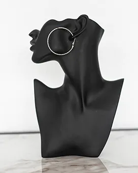 Silver Twisted Side Hoop Earrings