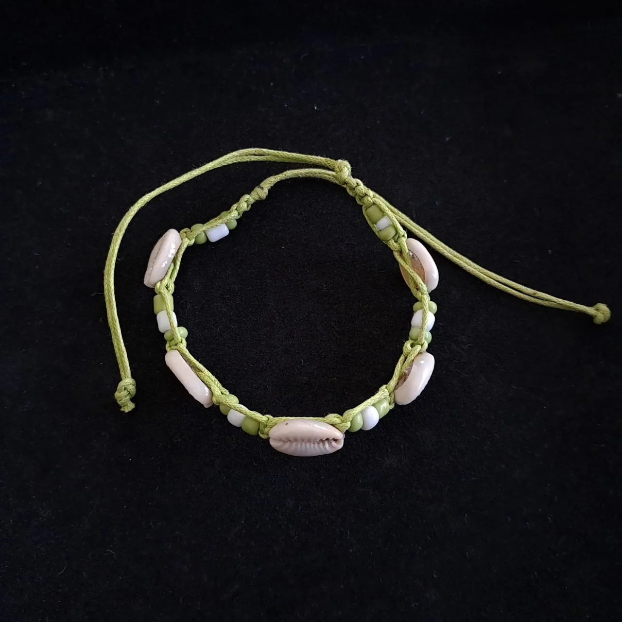 Green Bracelet with Shells