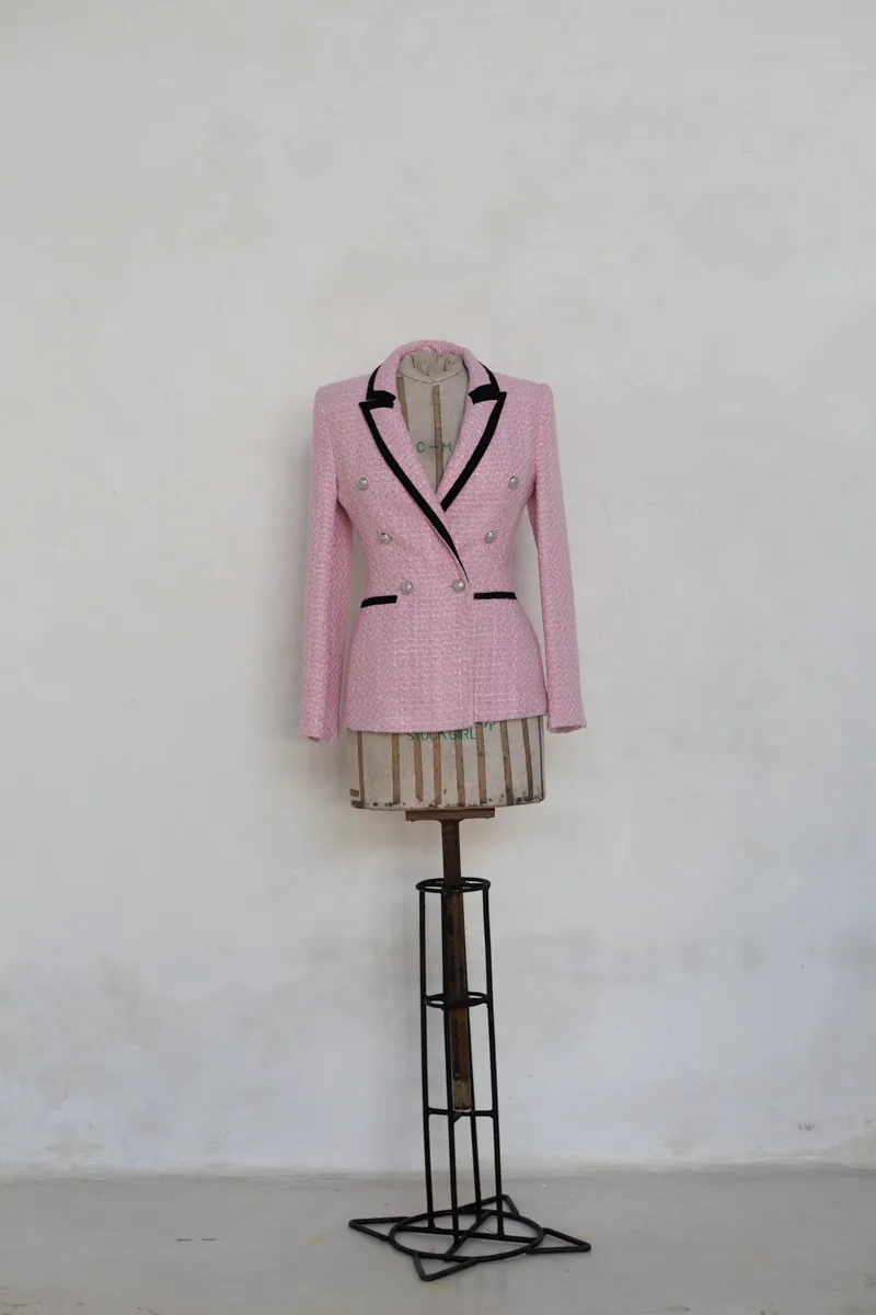 Vintage Style Pink and Black Blazer