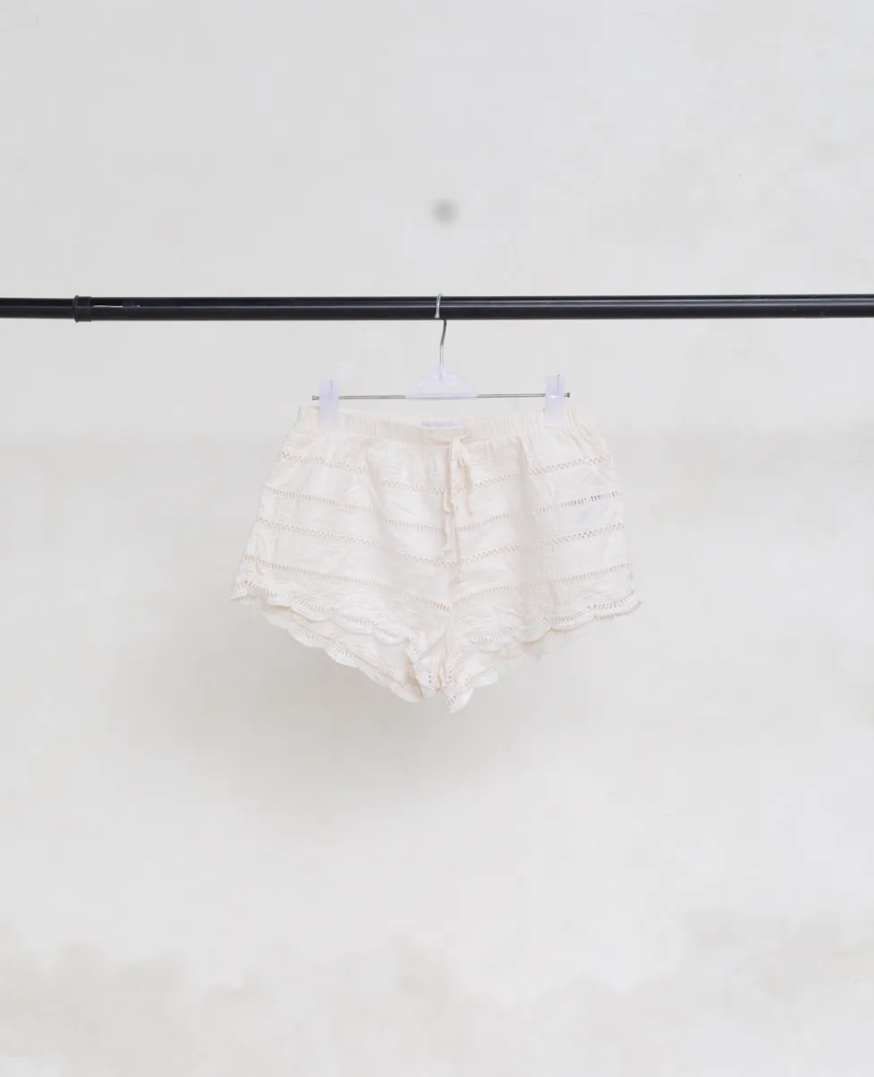 White Ruffled Shorts